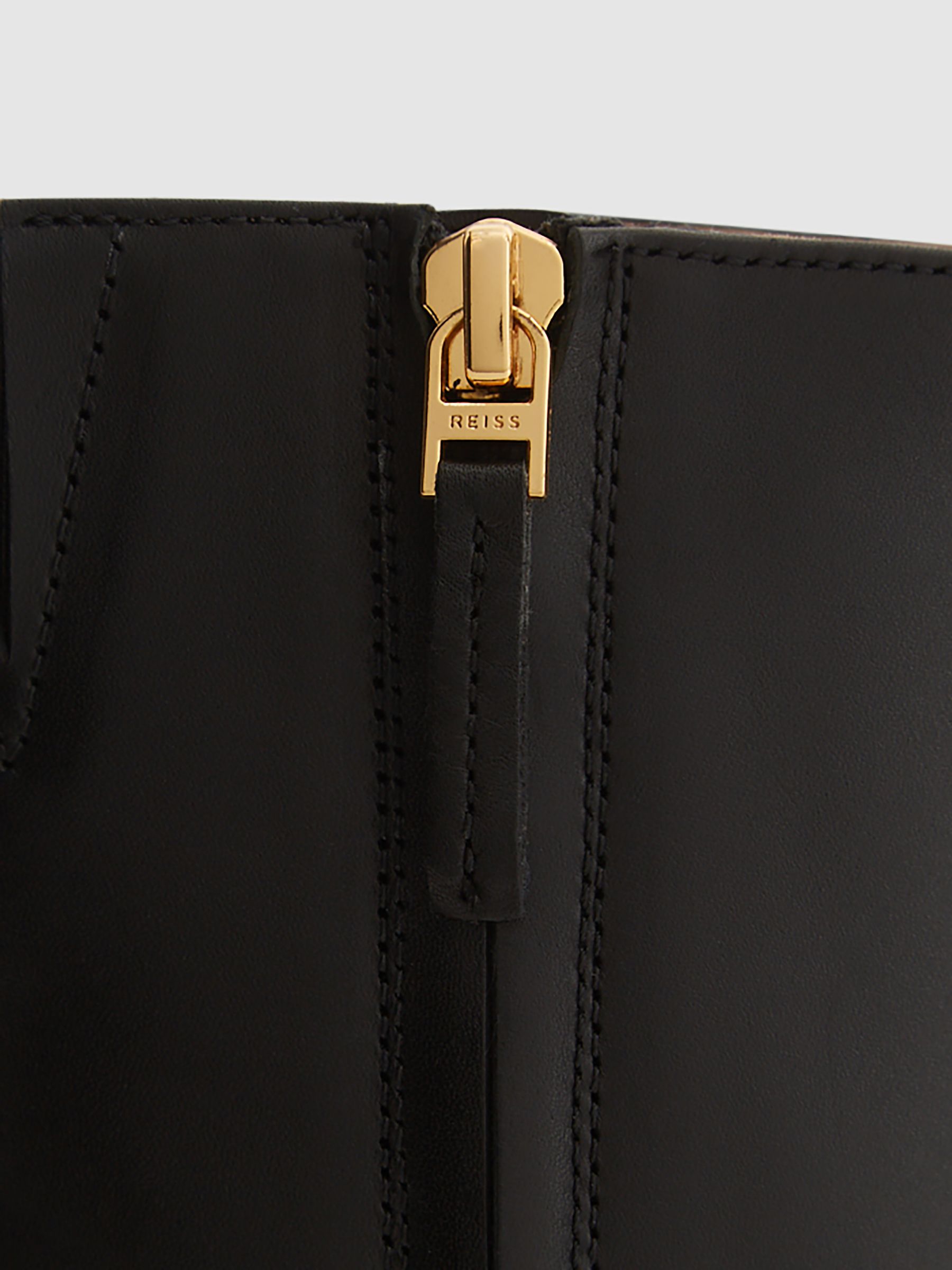 Square Toe Block High heel Boot in Black - Image 5 of 6