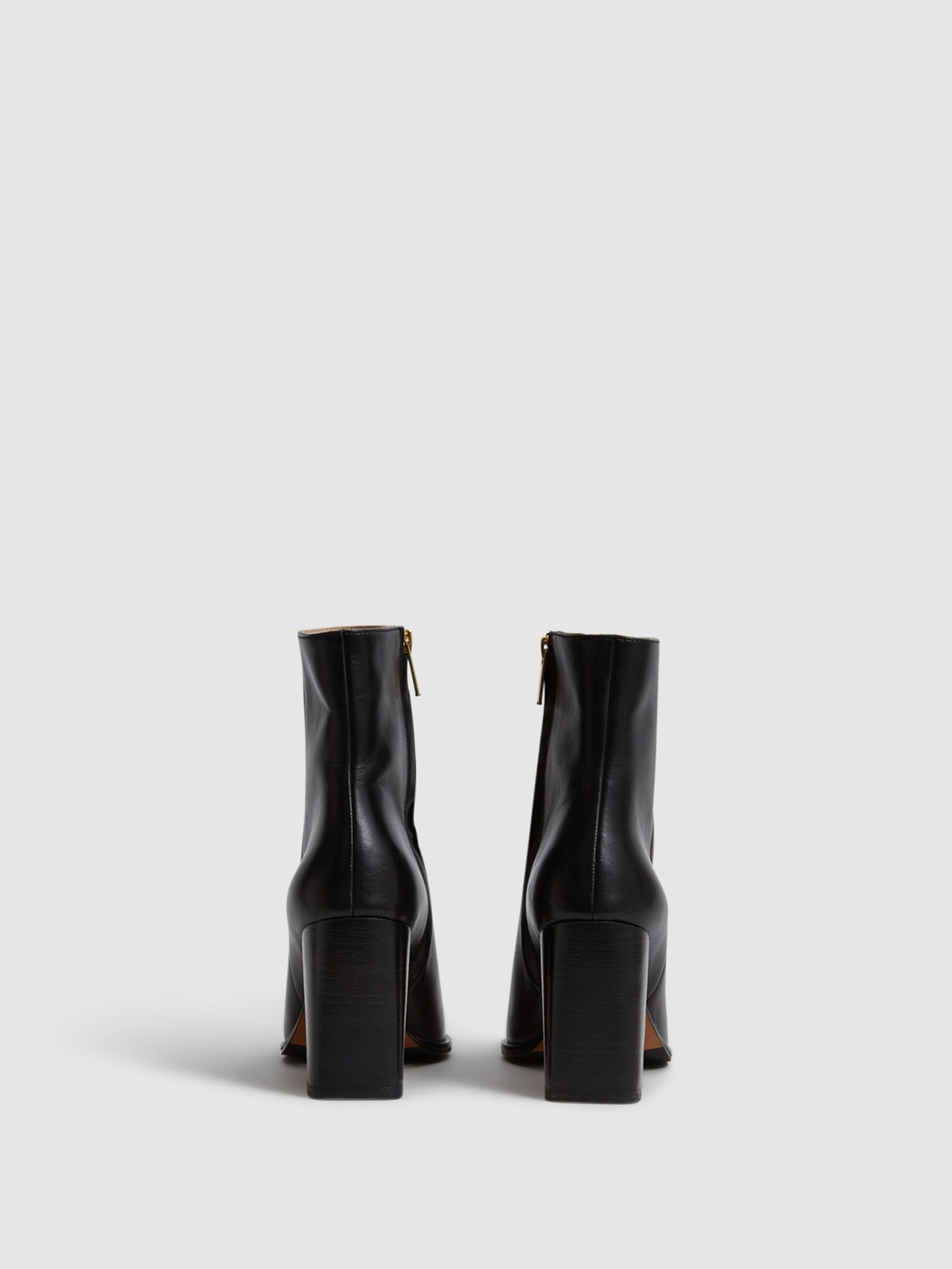Square Toe Block High heel Boot in Black - Image 6 of 6