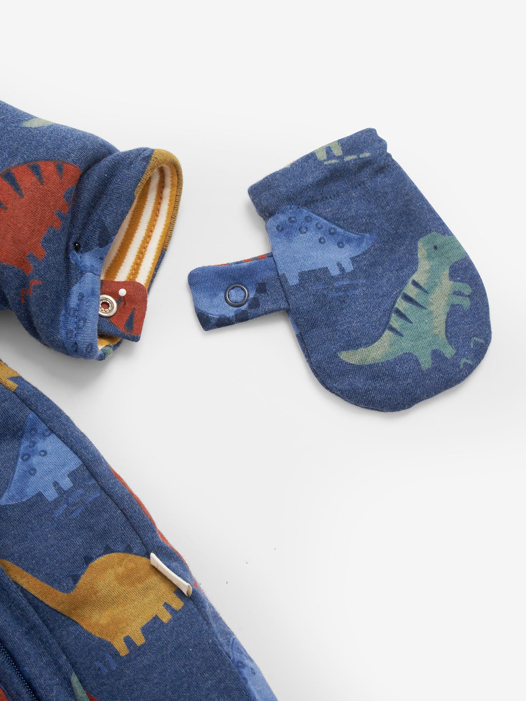 Indigo Dinosaur Print Cosy Pramsuit - Image 3 of 3