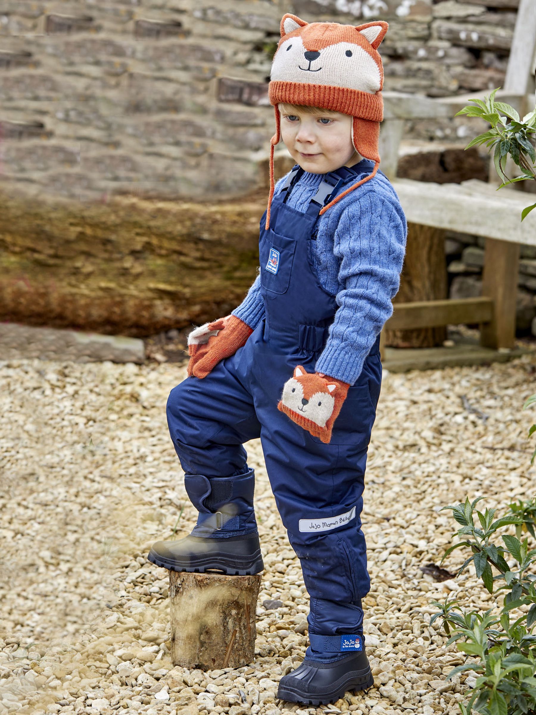 Navy Blue Waterproof Fleece Lined Dungarees - Image 1 of 5