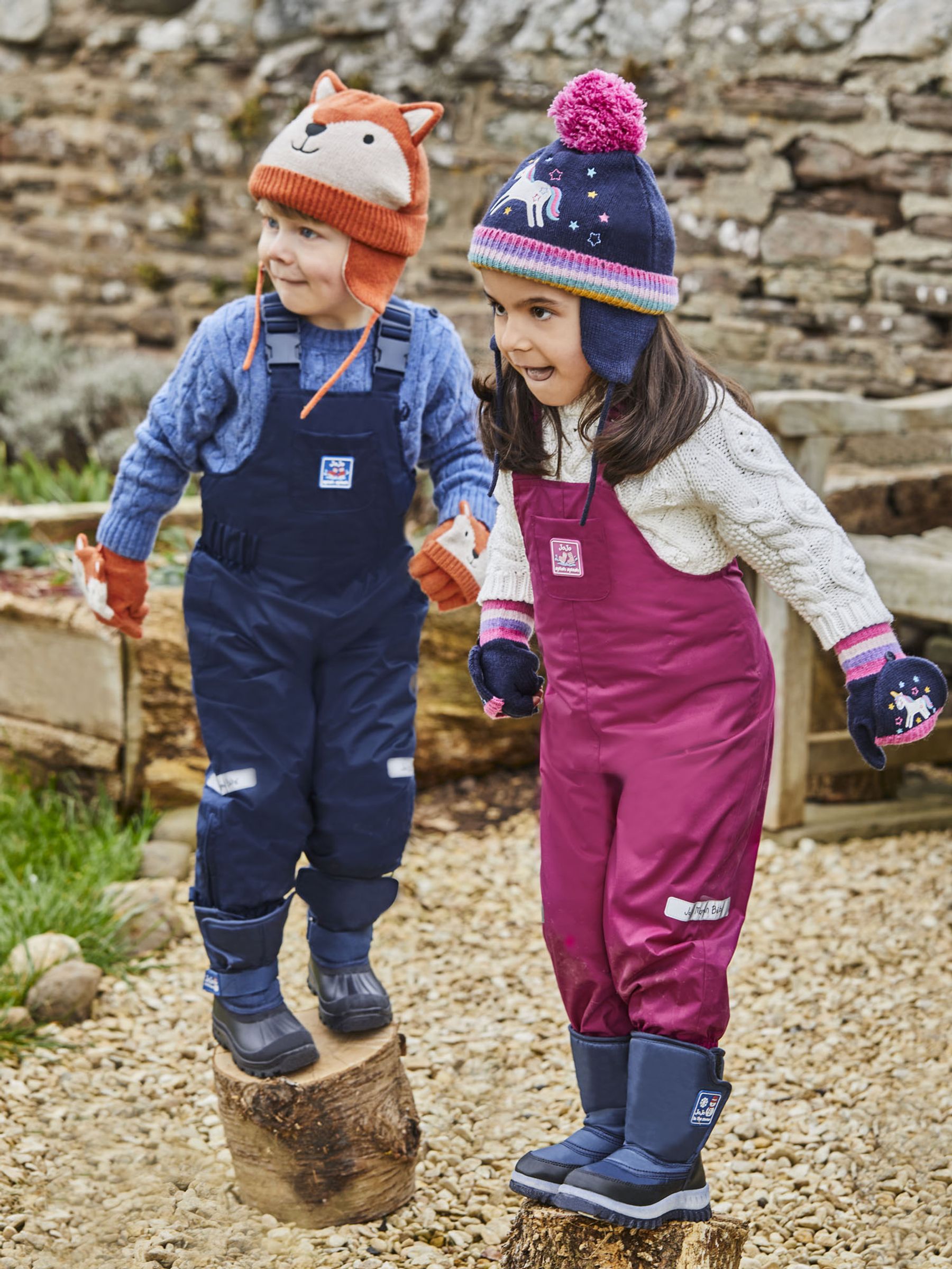 Navy Blue Waterproof Fleece Lined Dungarees - Image 2 of 5