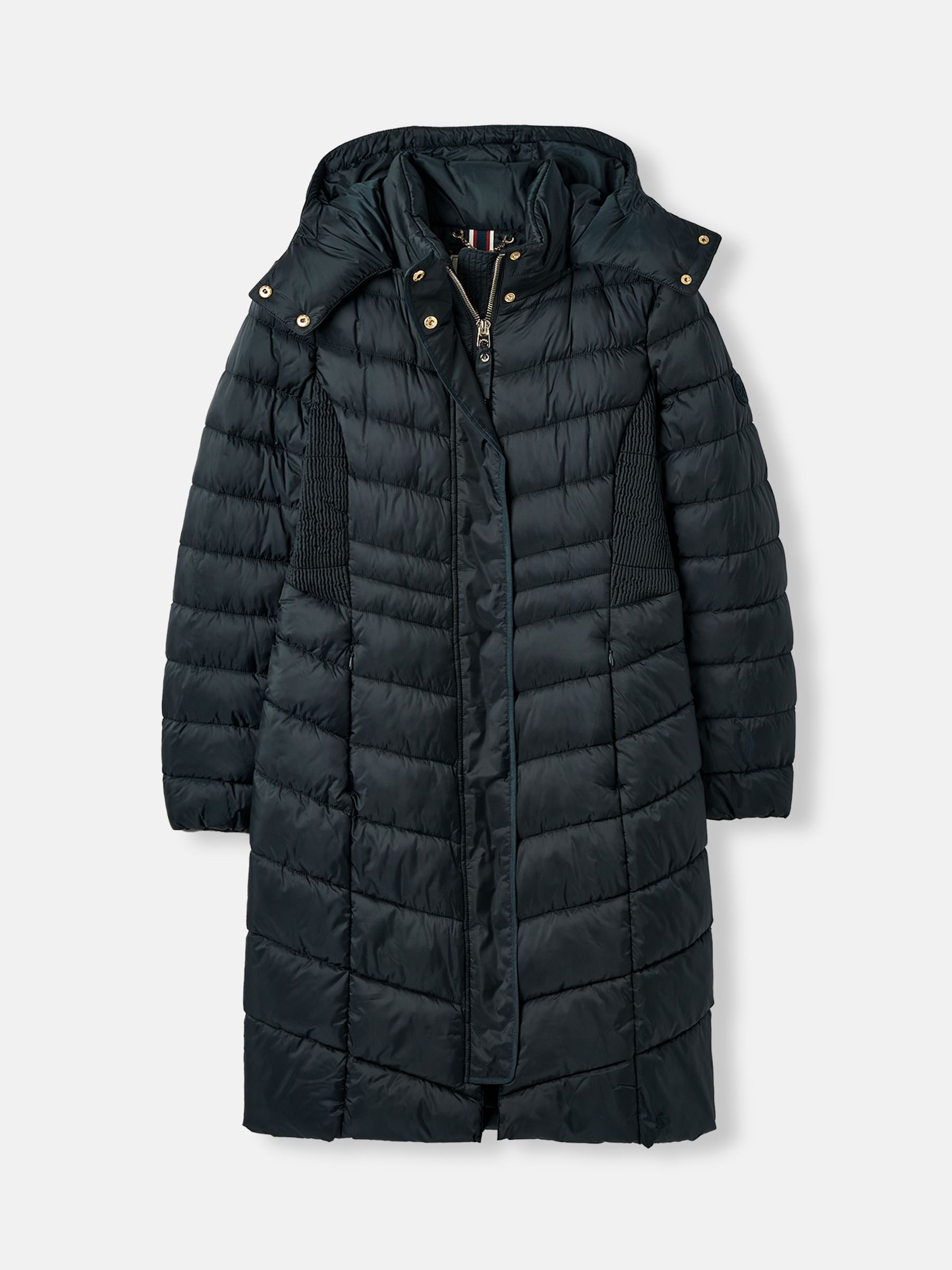 Pembury Navy Blue Showerproof Long Padded Coat With Hood - Image 7 of 7