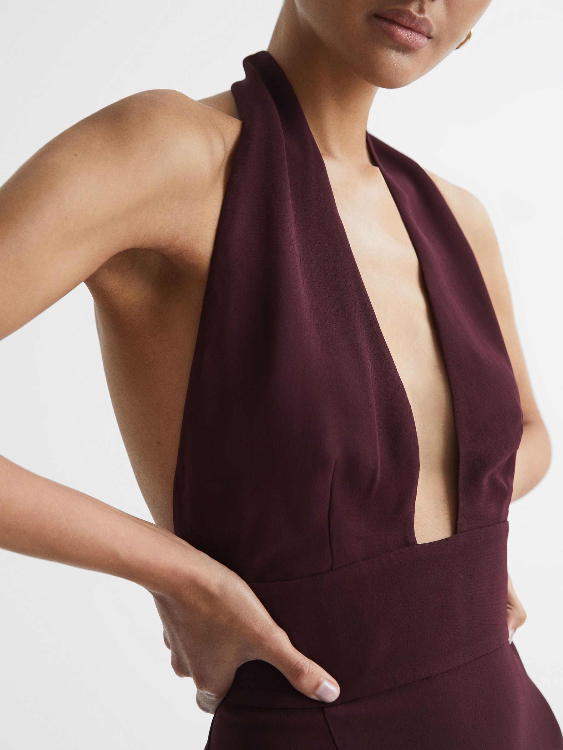 Maxi Dress With Cape in Burgundy - Image 4 of 9