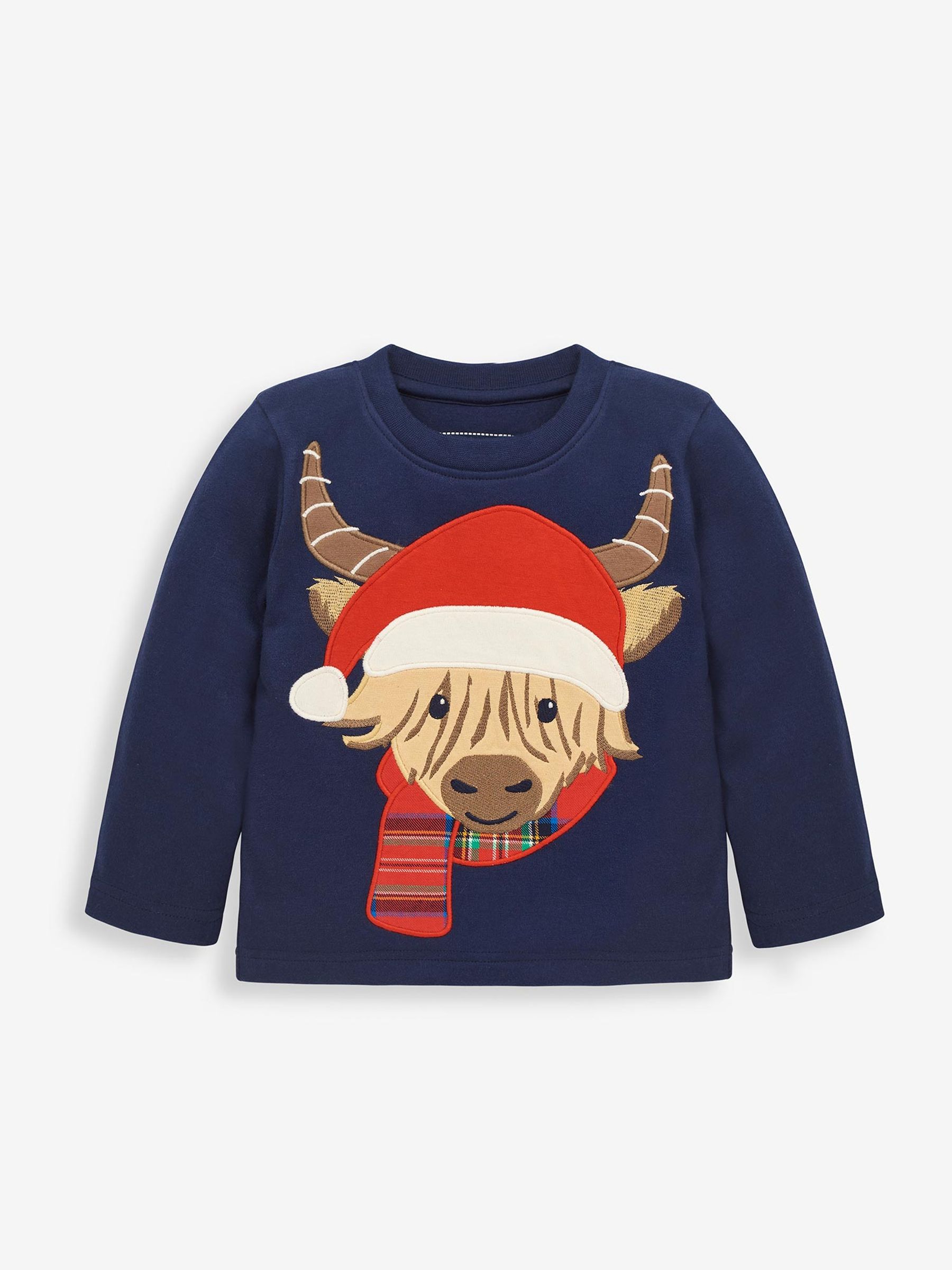 Highland Cow Tartan Pyjamas in Navy - Image 3 of 5