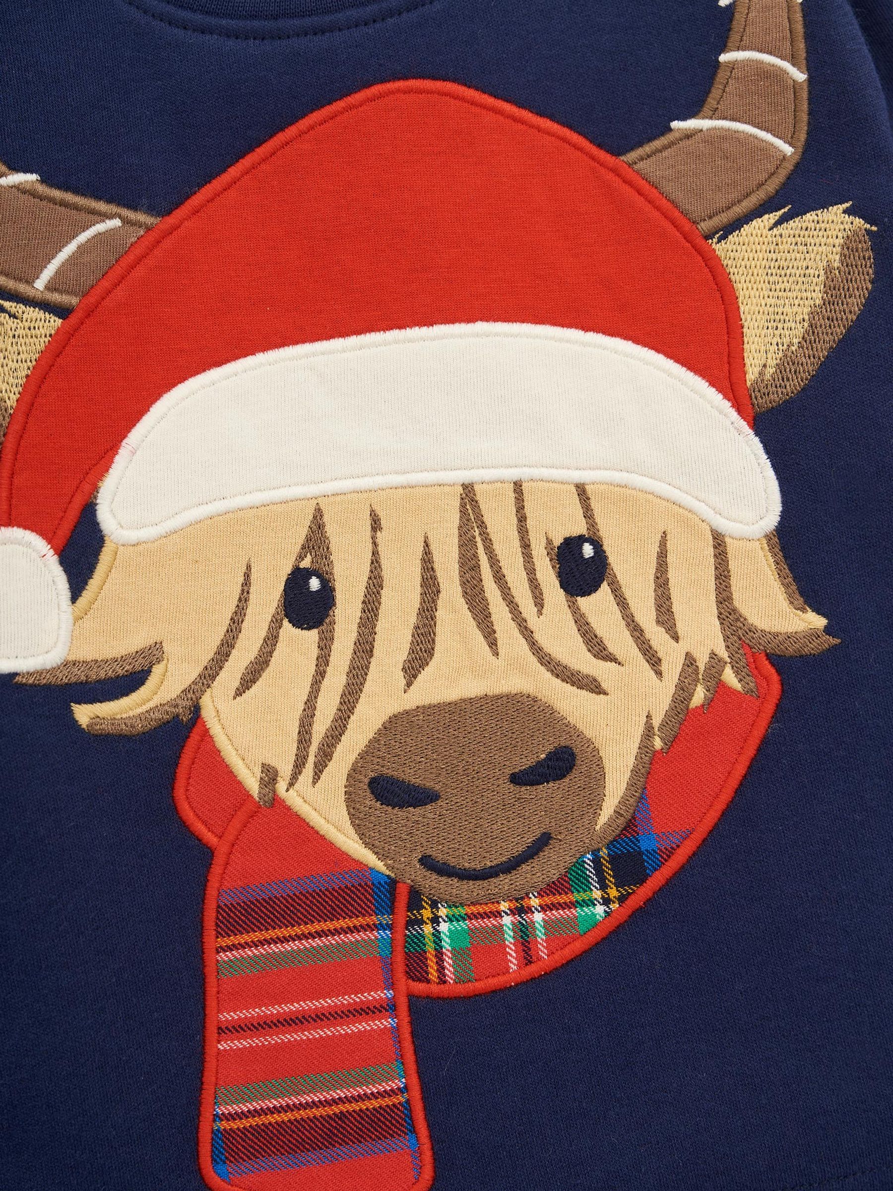 Highland Cow Tartan Pyjamas in Navy - Image 5 of 5