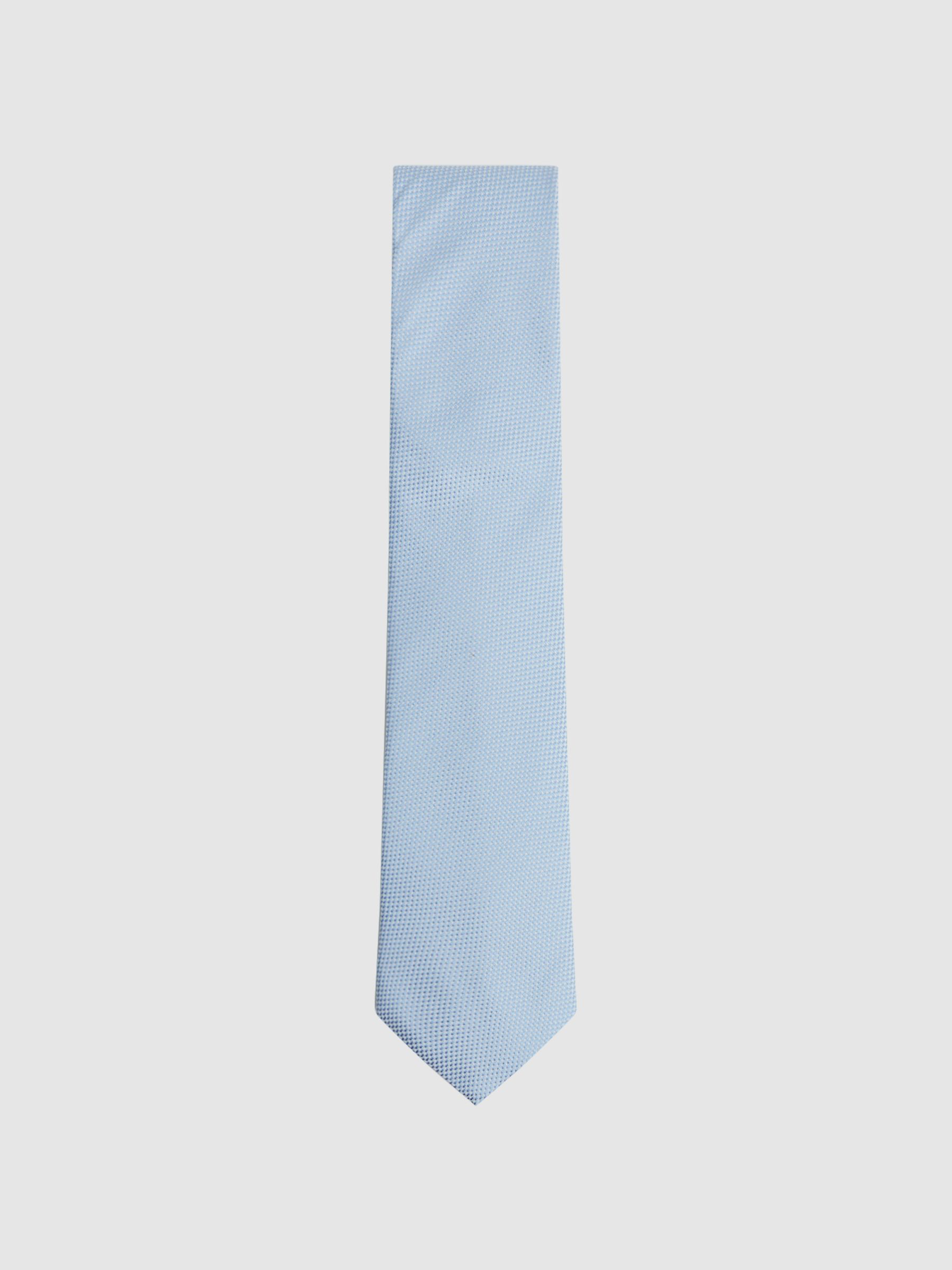 Textured Silk-Blend Tie in Soft Blue - Image 1 of 5