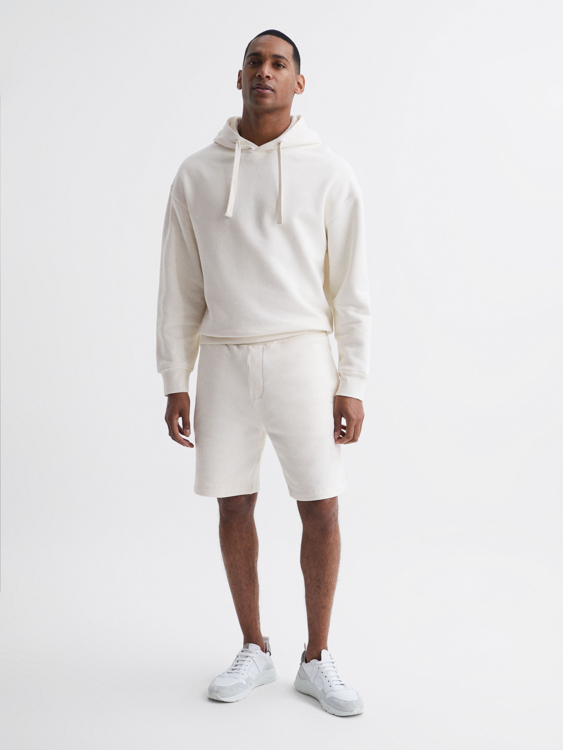 Drawstring Hoodie in Ecru - Image 3 of 6