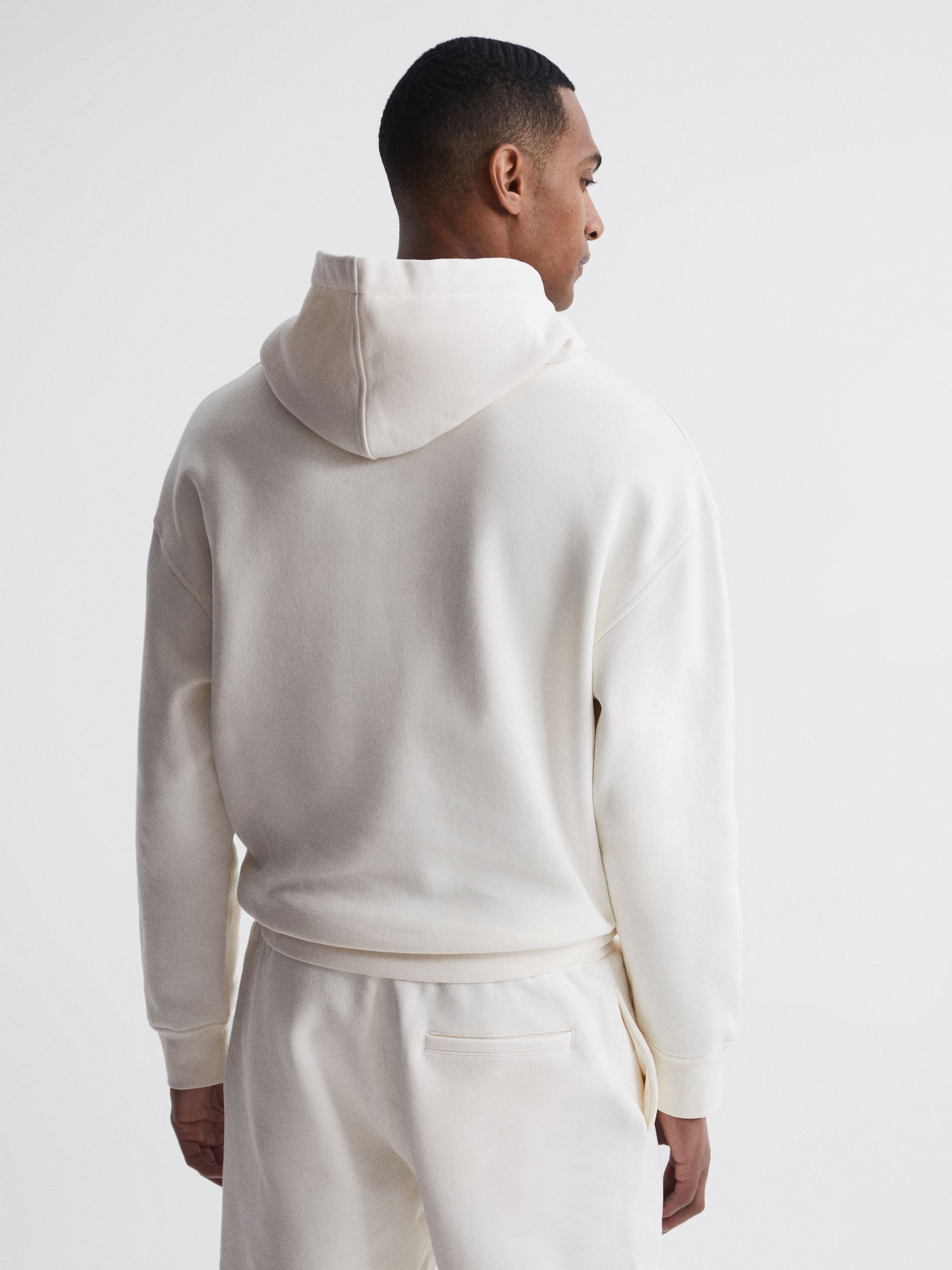 Drawstring Hoodie in Ecru - Image 5 of 6