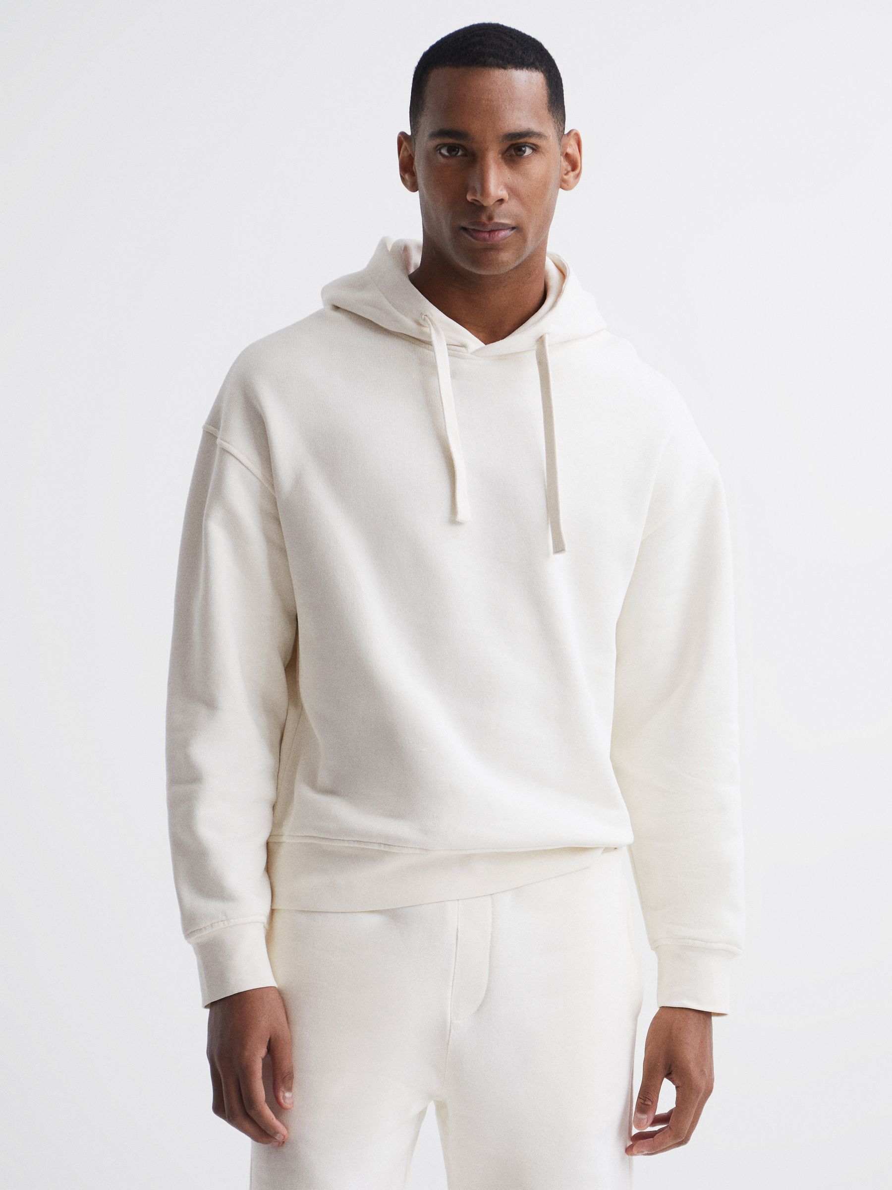 Drawstring Hoodie in Ecru - Image 6 of 6