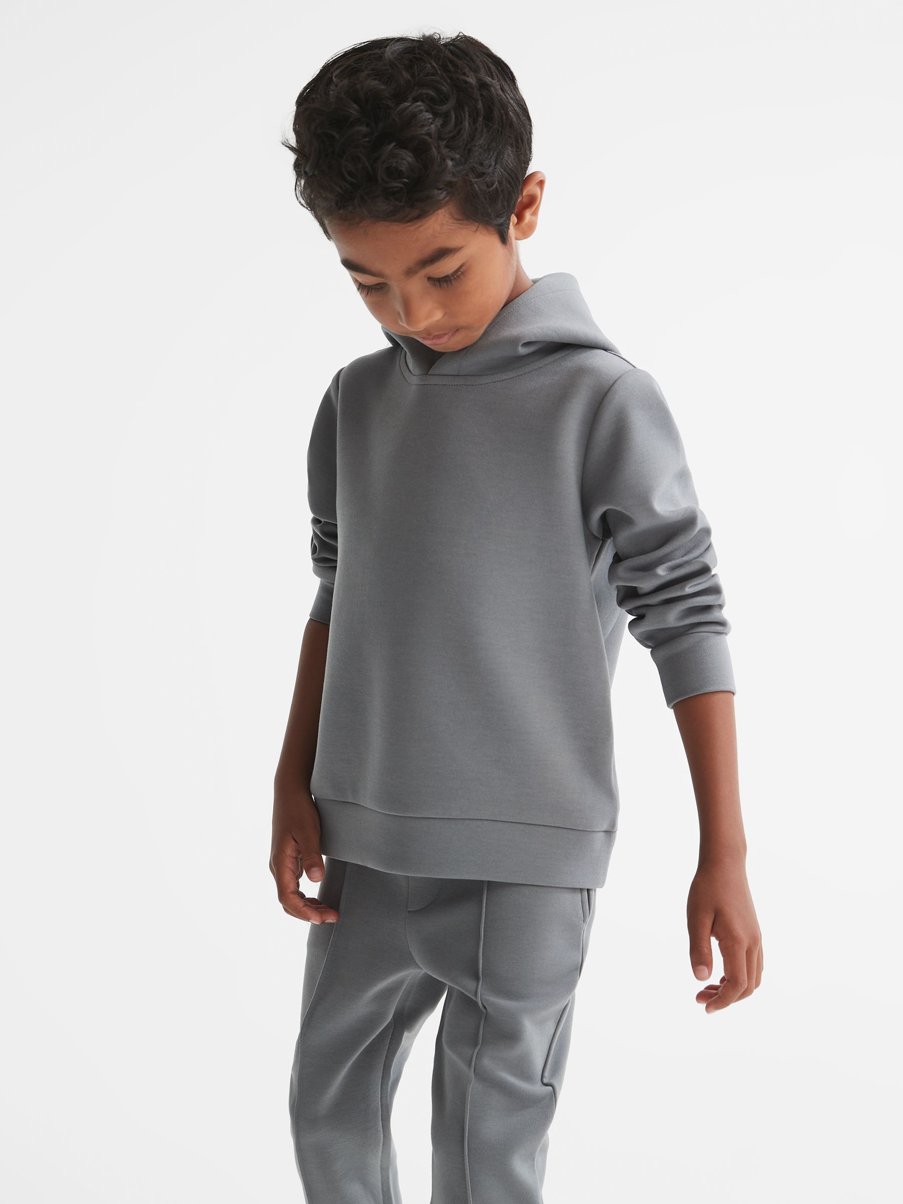 Senior Interlock Jersey Hoodie in Sage - Image 3 of 7