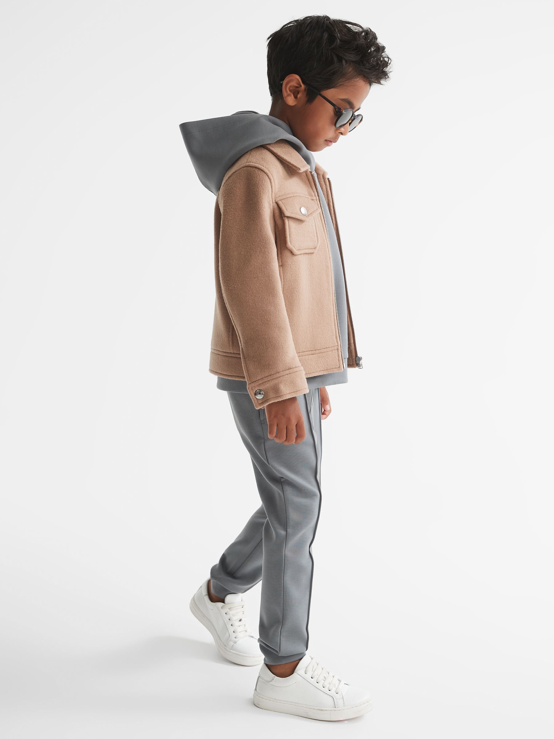 Senior Interlock Jersey Hoodie in Sage - Image 4 of 7