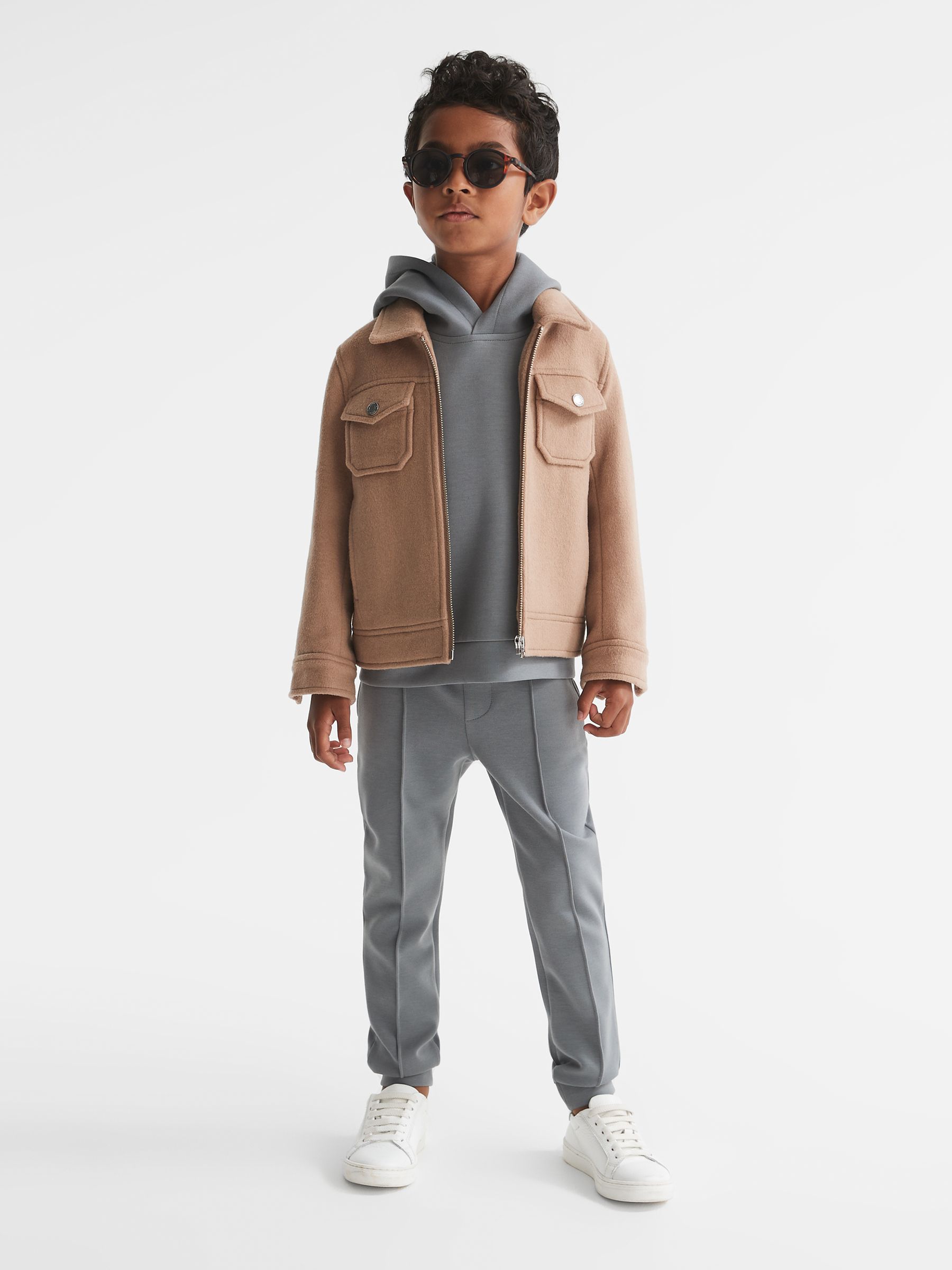 Senior Interlock Jersey Hoodie in Sage - Image 6 of 7