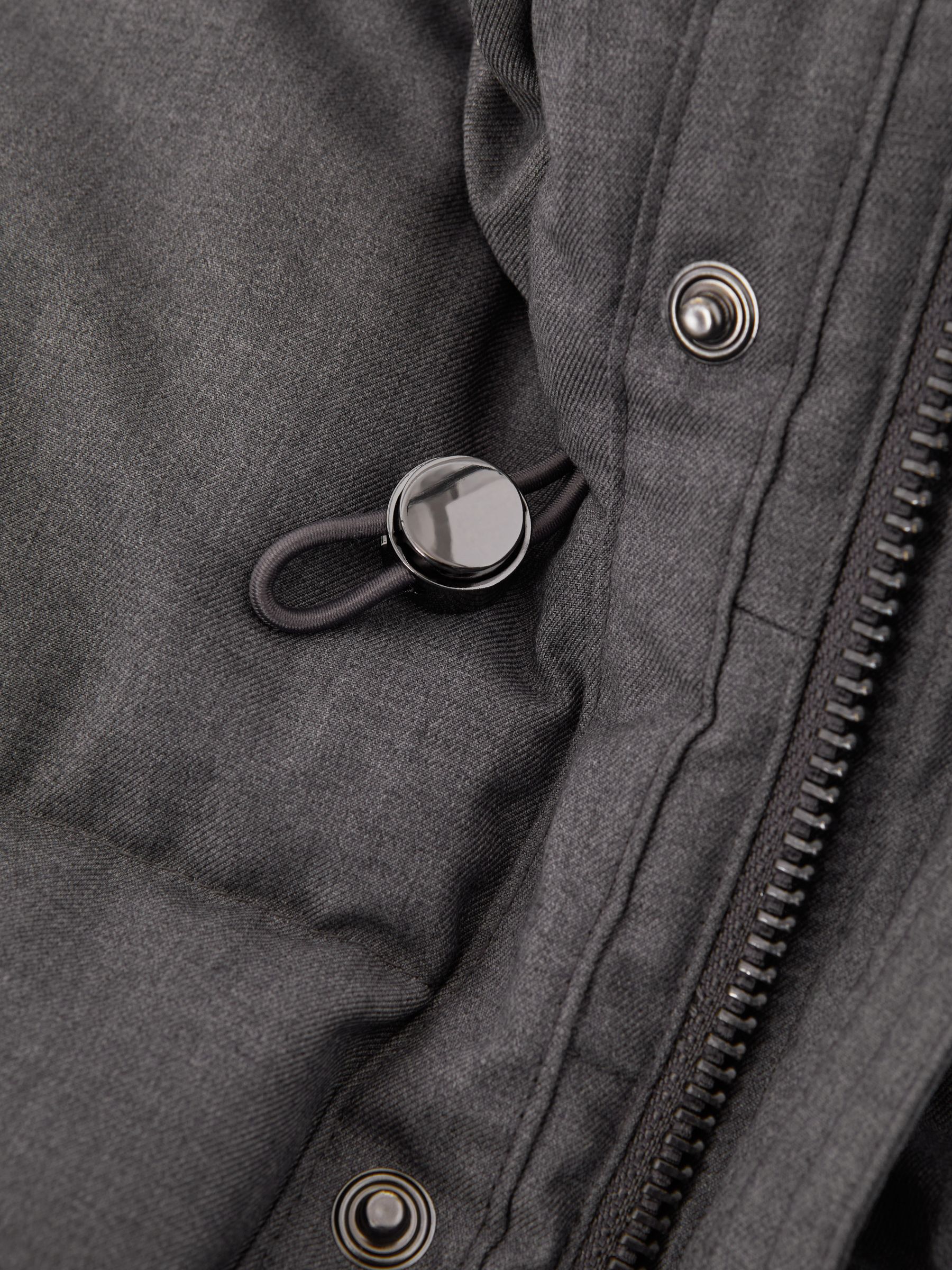 Quilted Hooded Coat in Grey - Image 7 of 7