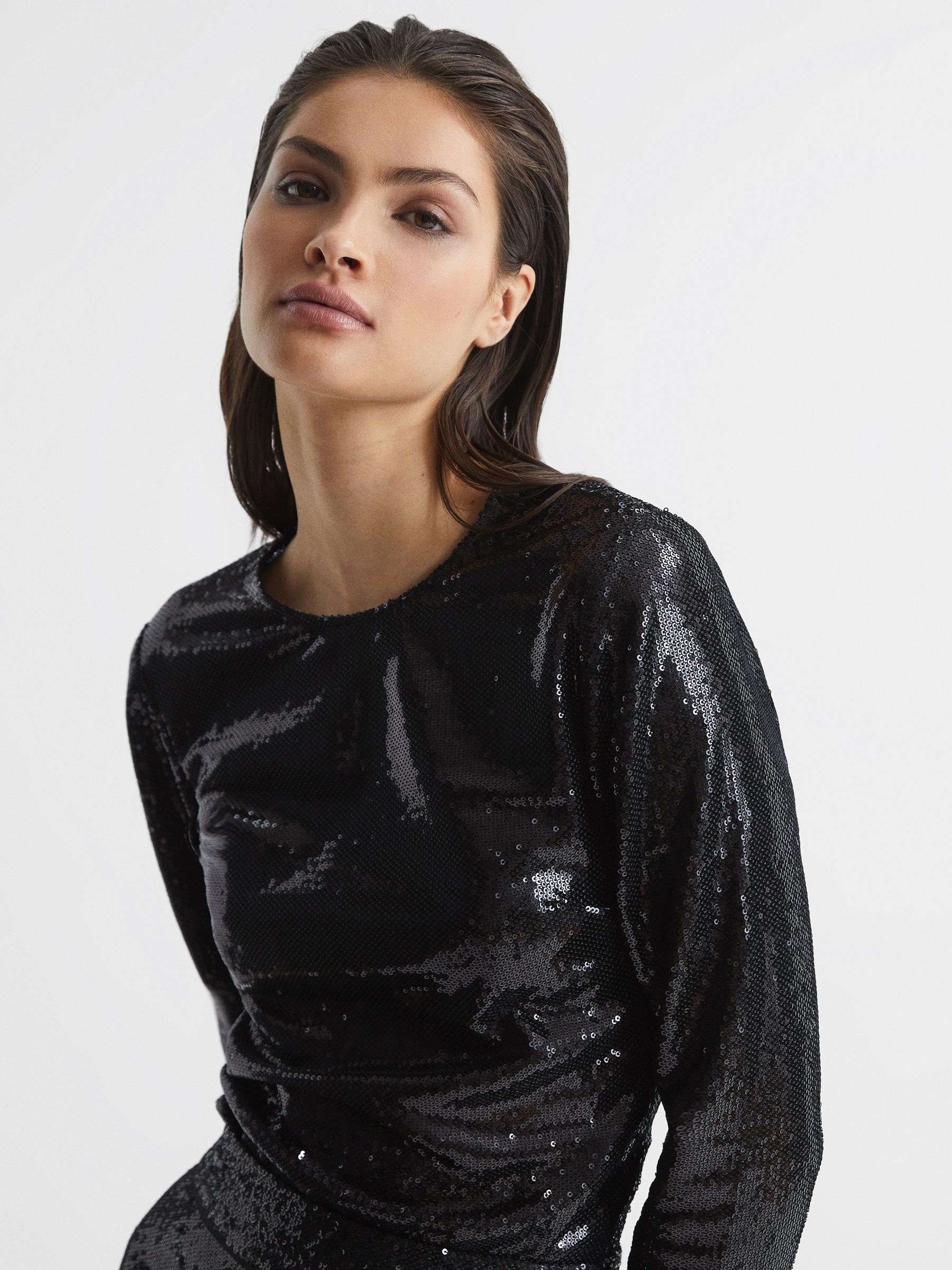 Sequin Top in Black - Image 4 of 6