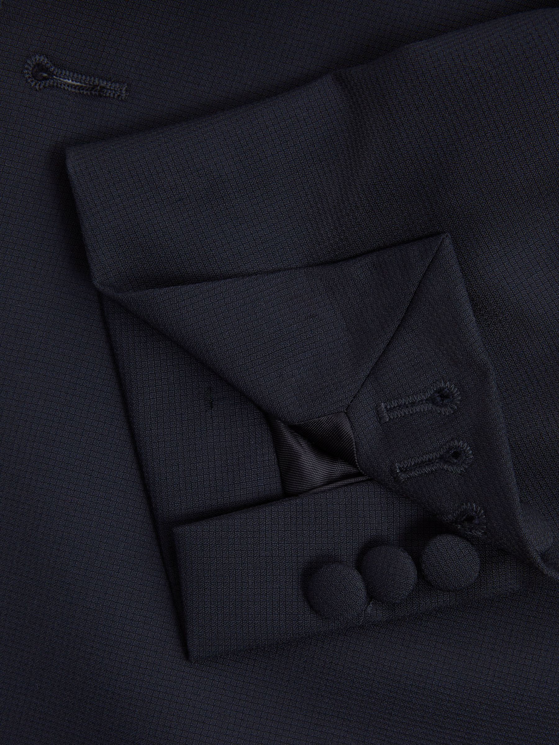 Double Breasted Satin Shawl Blazer in Navy - Image 10 of 10