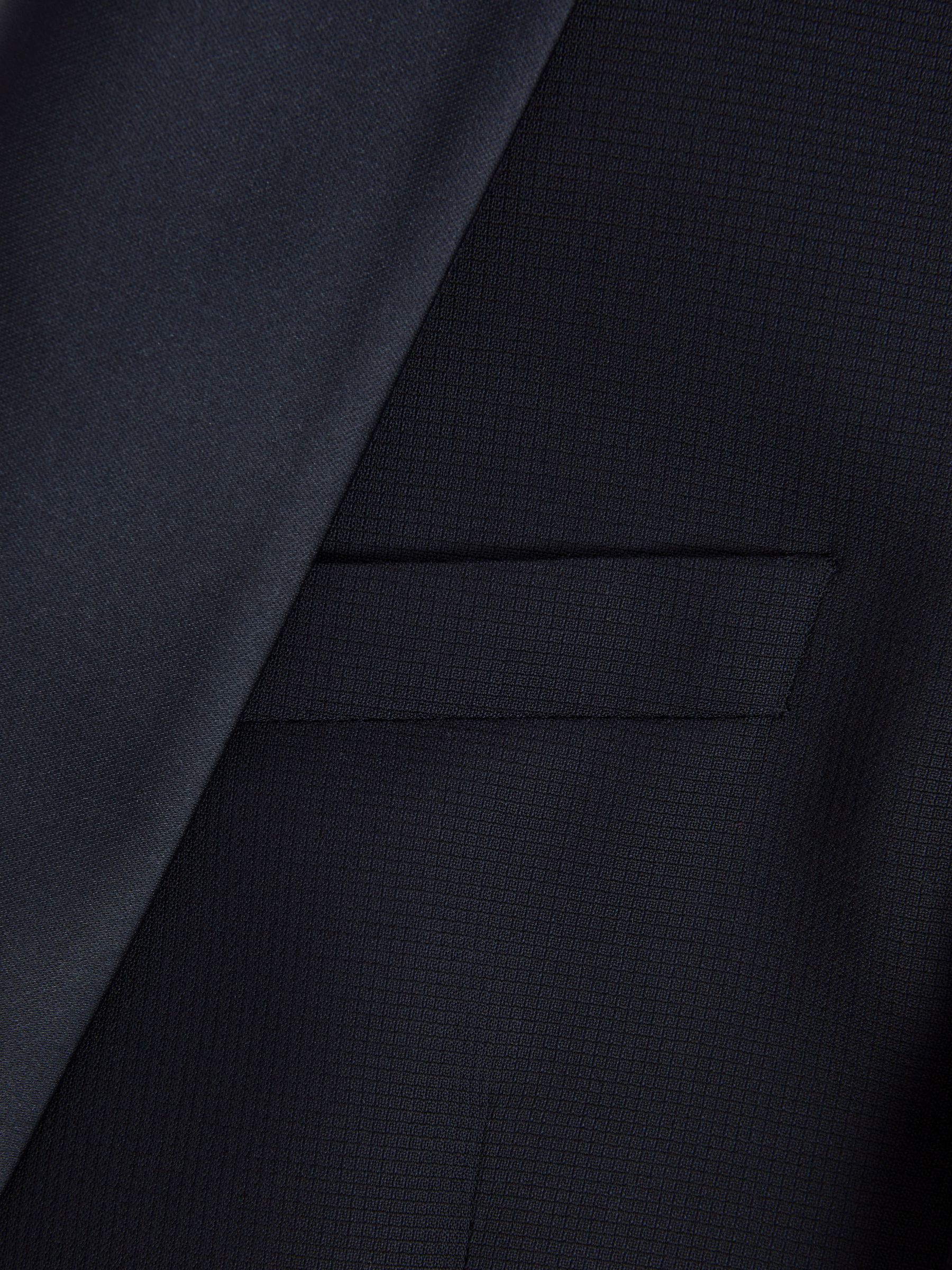 Double Breasted Satin Shawl Blazer in Navy - Image 9 of 10