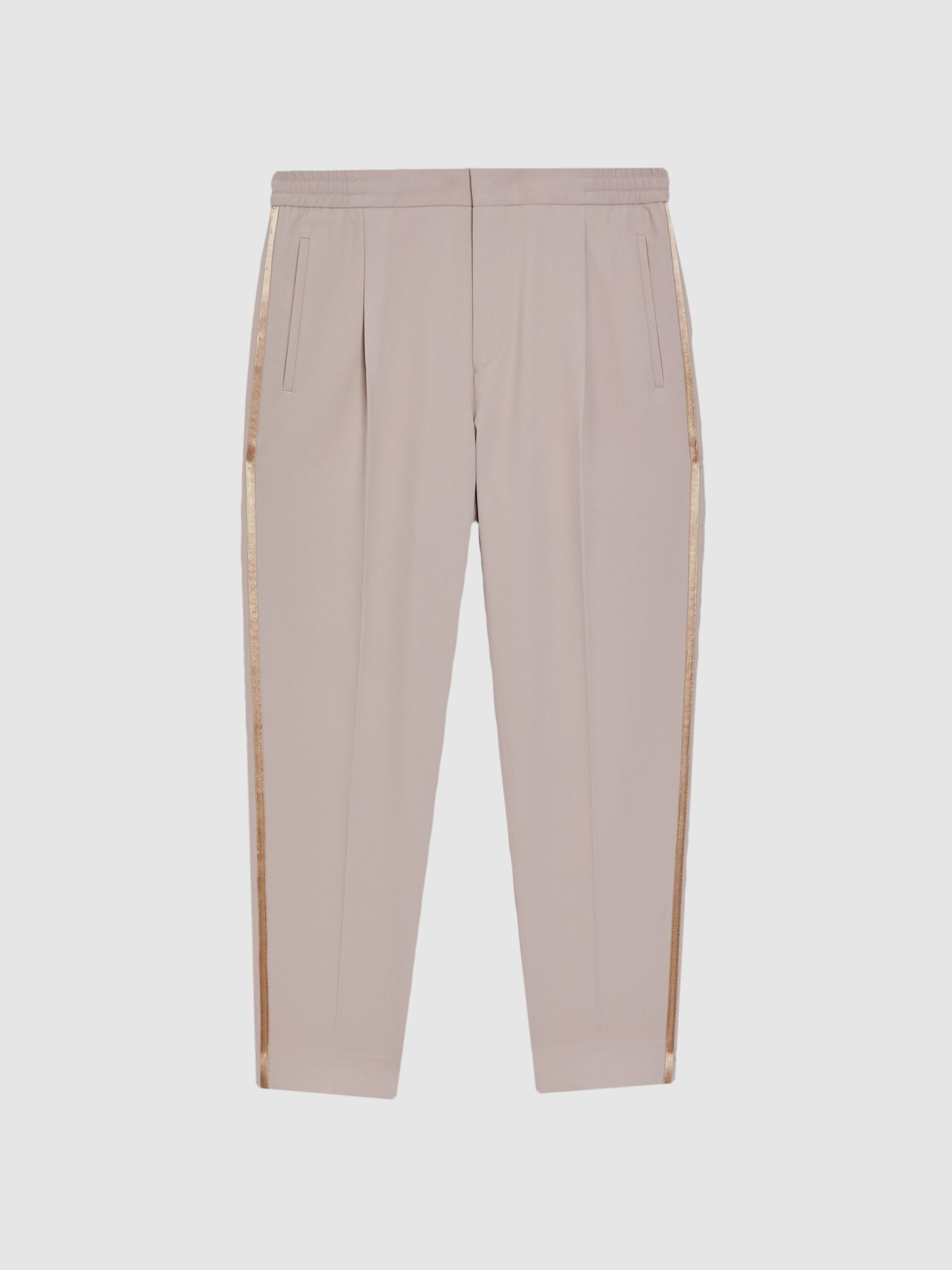 Relaxed Fit Striped Drawstring Trousers in Ivory - Image 2 of 5
