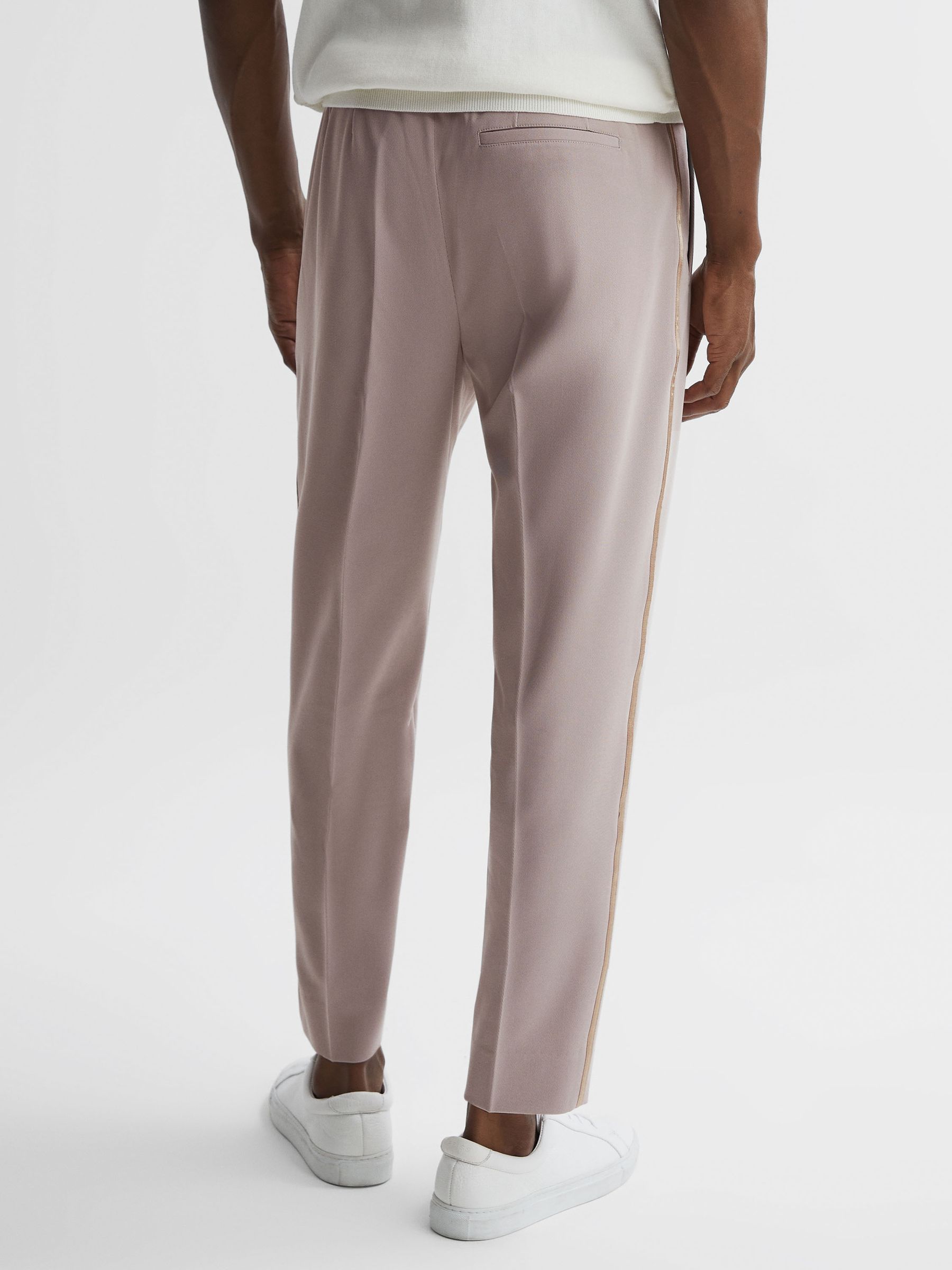 Relaxed Fit Striped Drawstring Trousers in Ivory - Image 5 of 5
