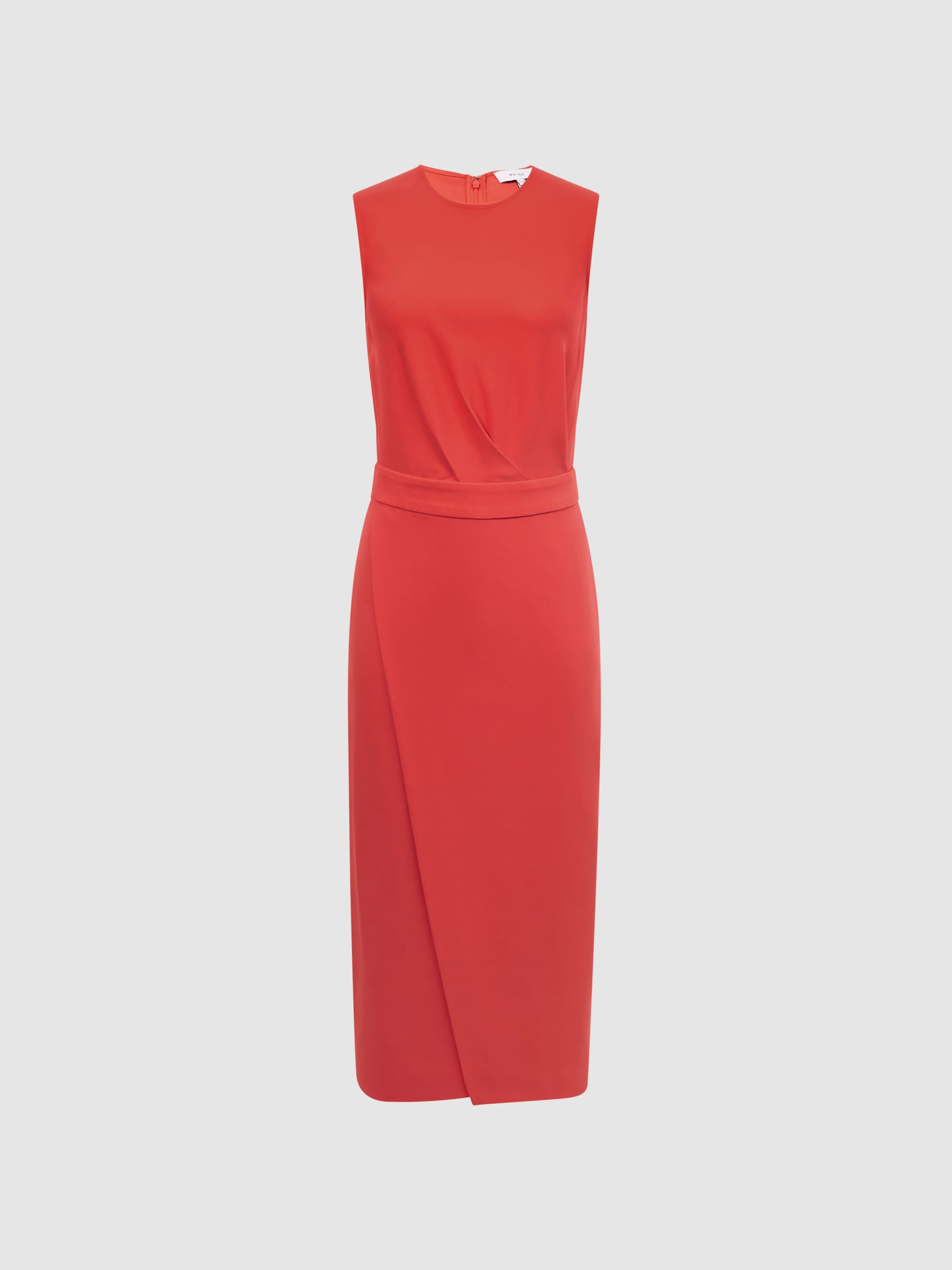 Sleeveless Bodycon Dress in Coral - Image 2 of 5