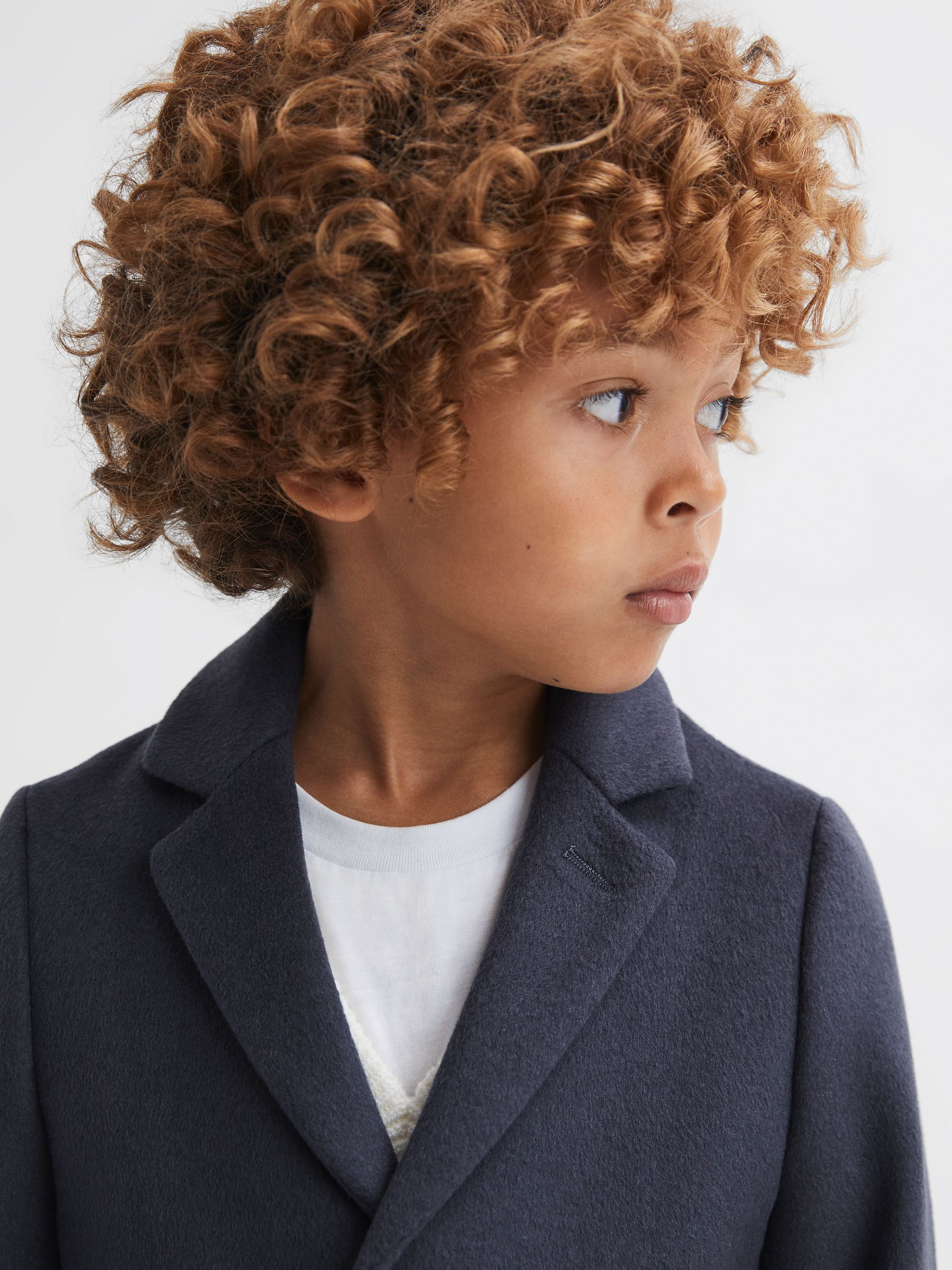 3-9 yrs Single Breasted Epsom Overcoat in Airforce Blue - Image 4 of 6