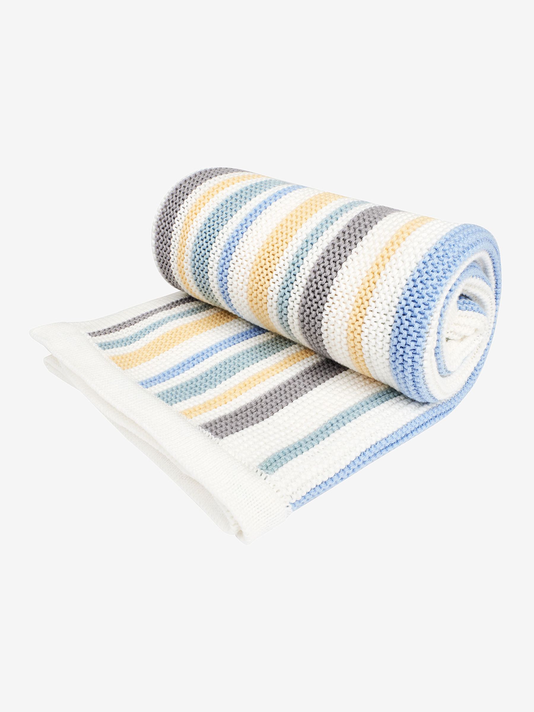 Pastel Multi Chunky Knitted Stripe Blanket - Image 2 of 2