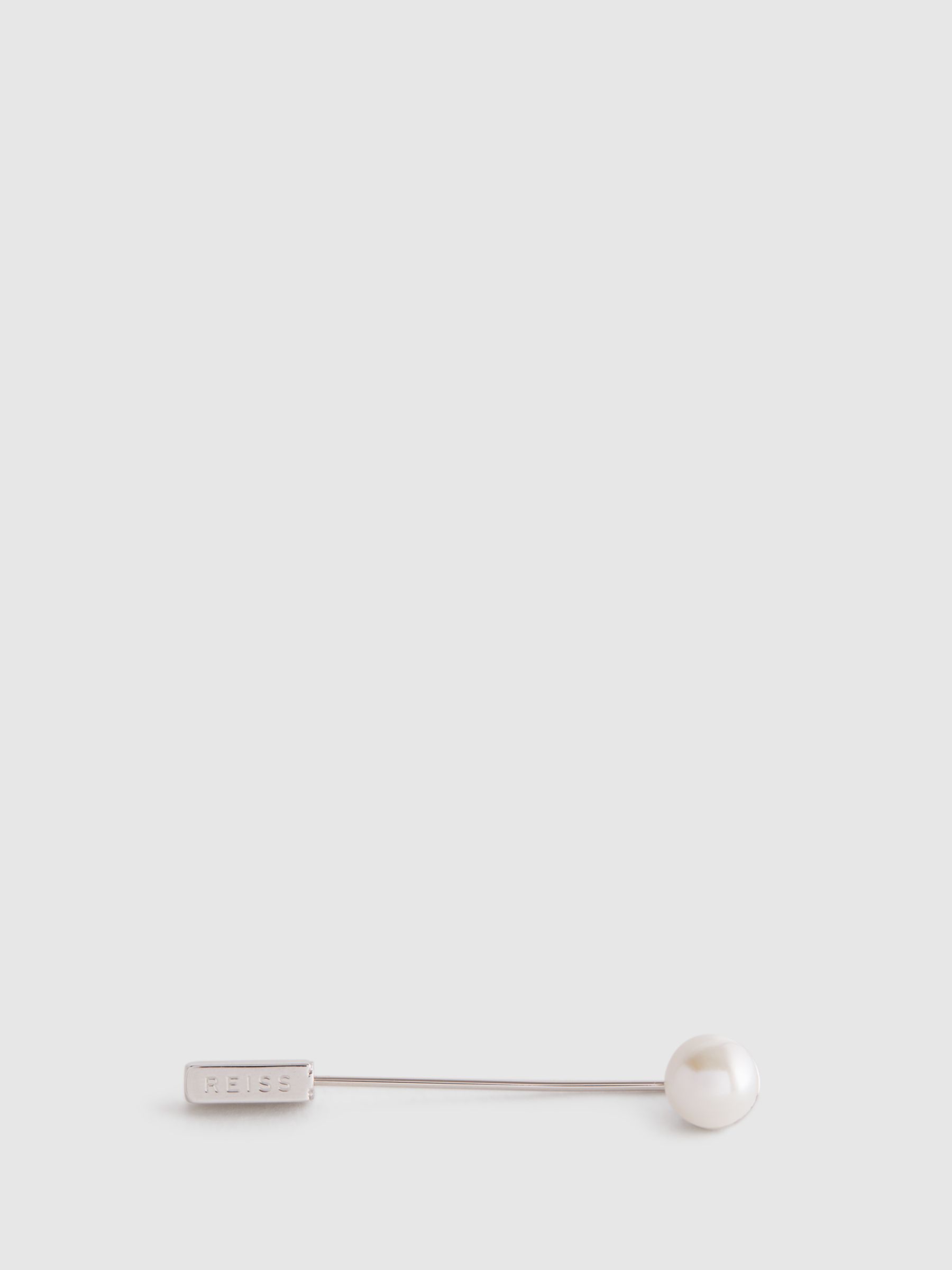 Pearl Lapel Pin in Silver - Image 1 of 4