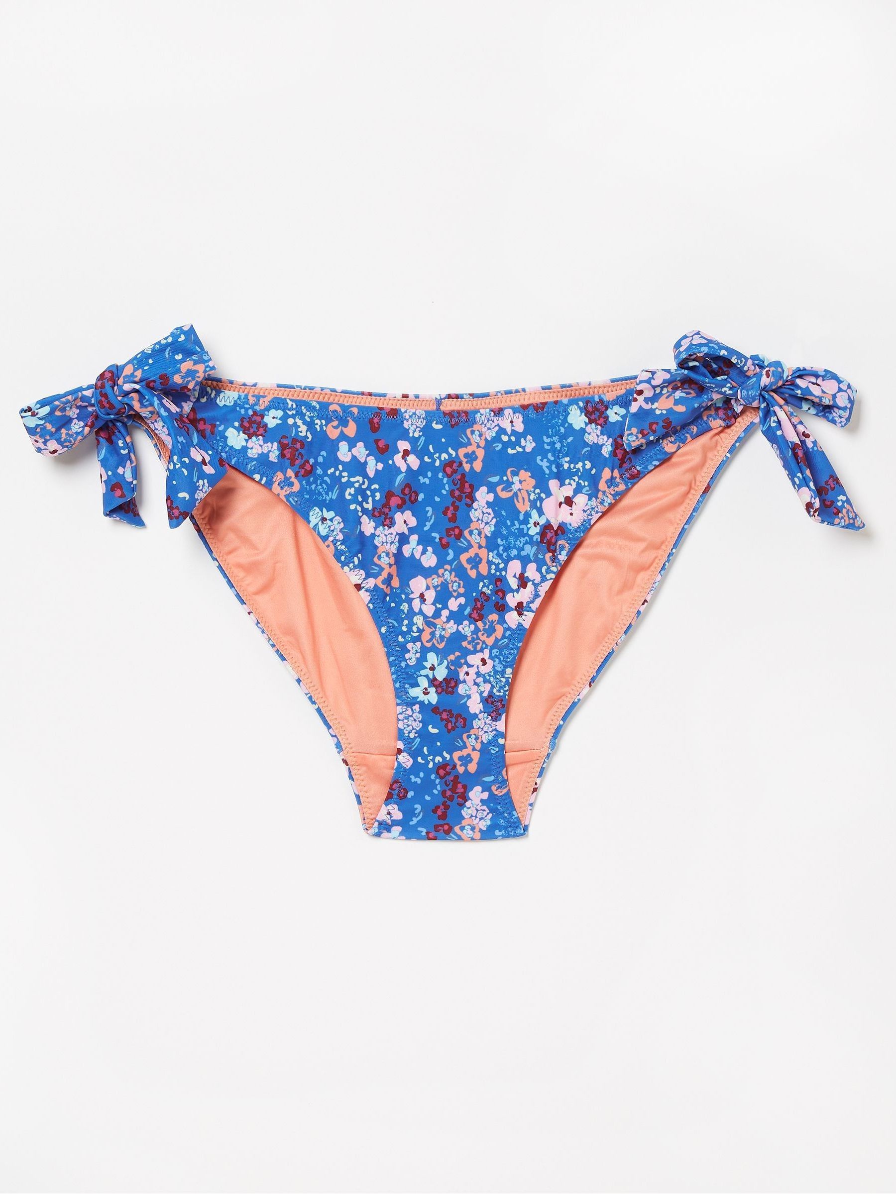 Fatface Blue Floral Bikini Bottoms