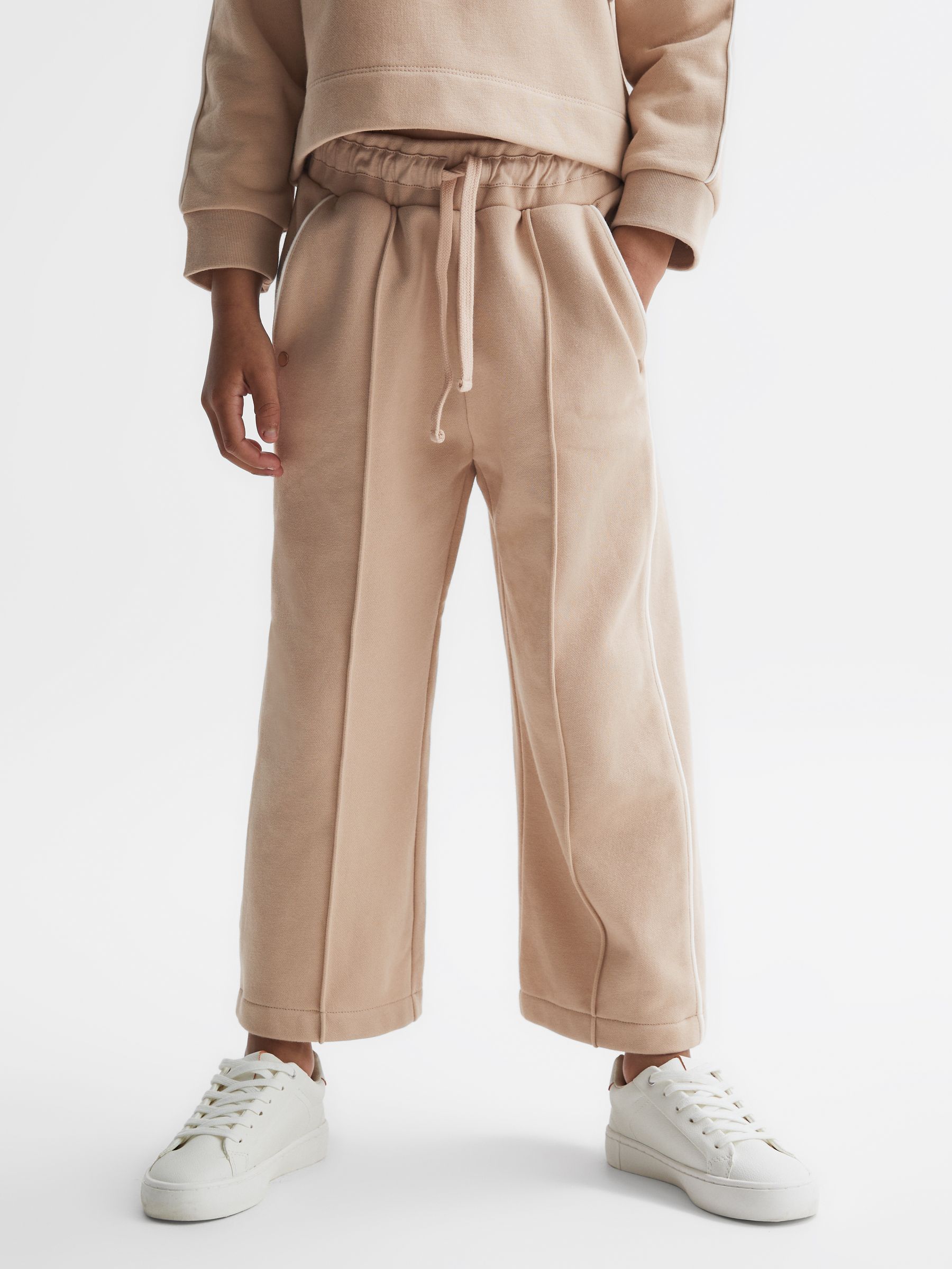 Junior Drawstring Stripe Joggers in Camel - Image 3 of 6