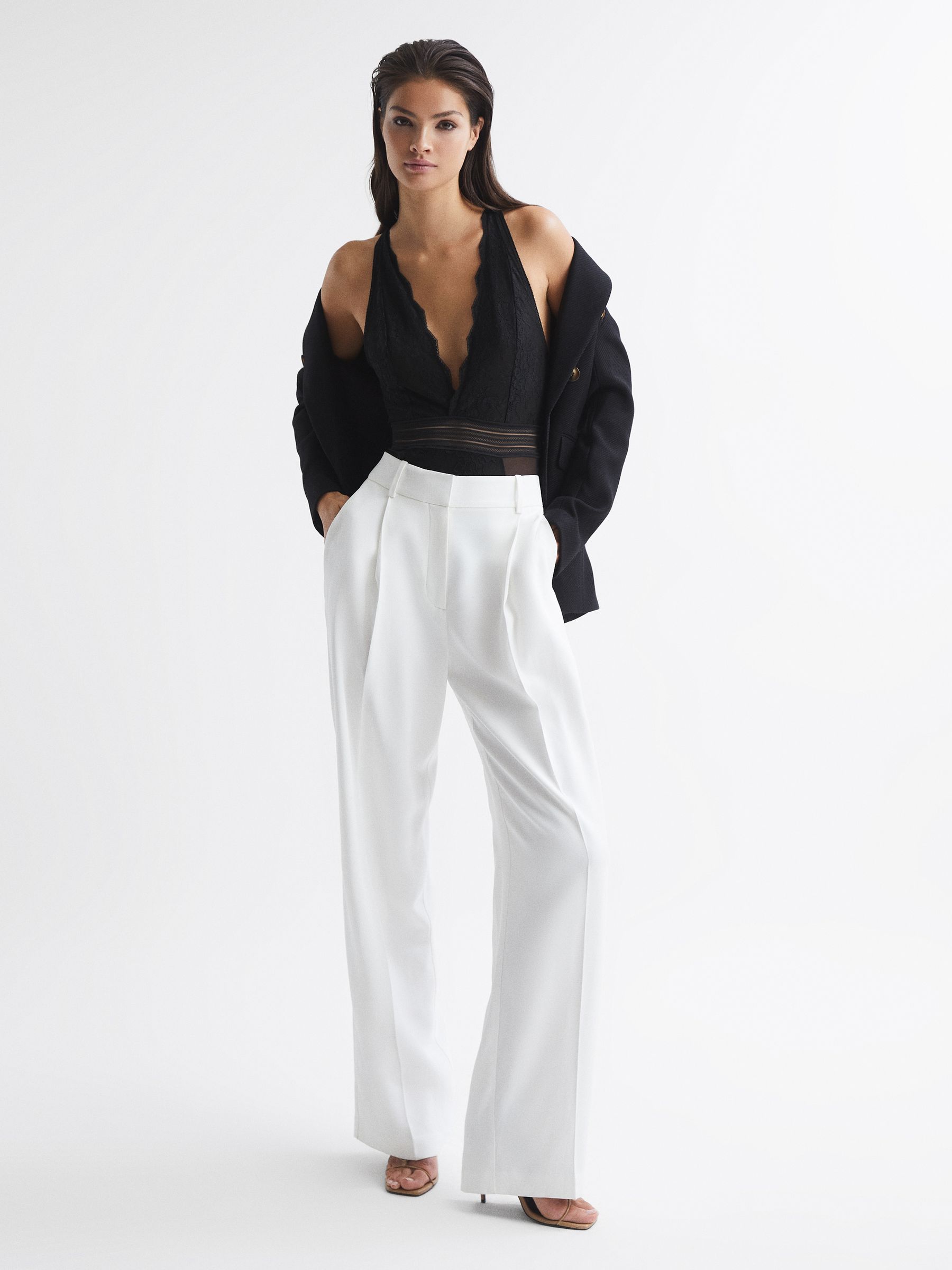 Sleeveless Lace Body in Black - Image 4 of 7