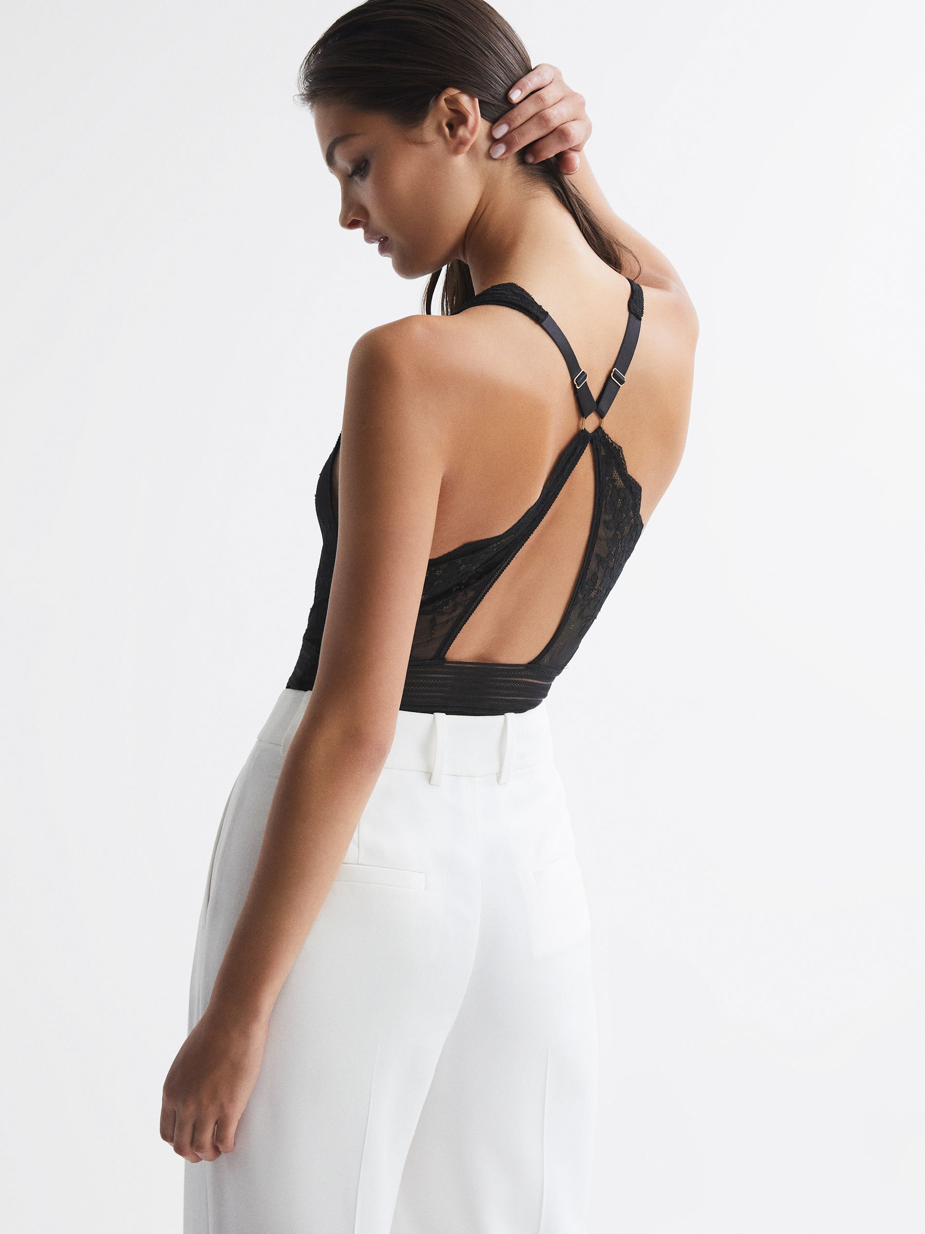 Sleeveless Lace Body in Black - Image 5 of 7