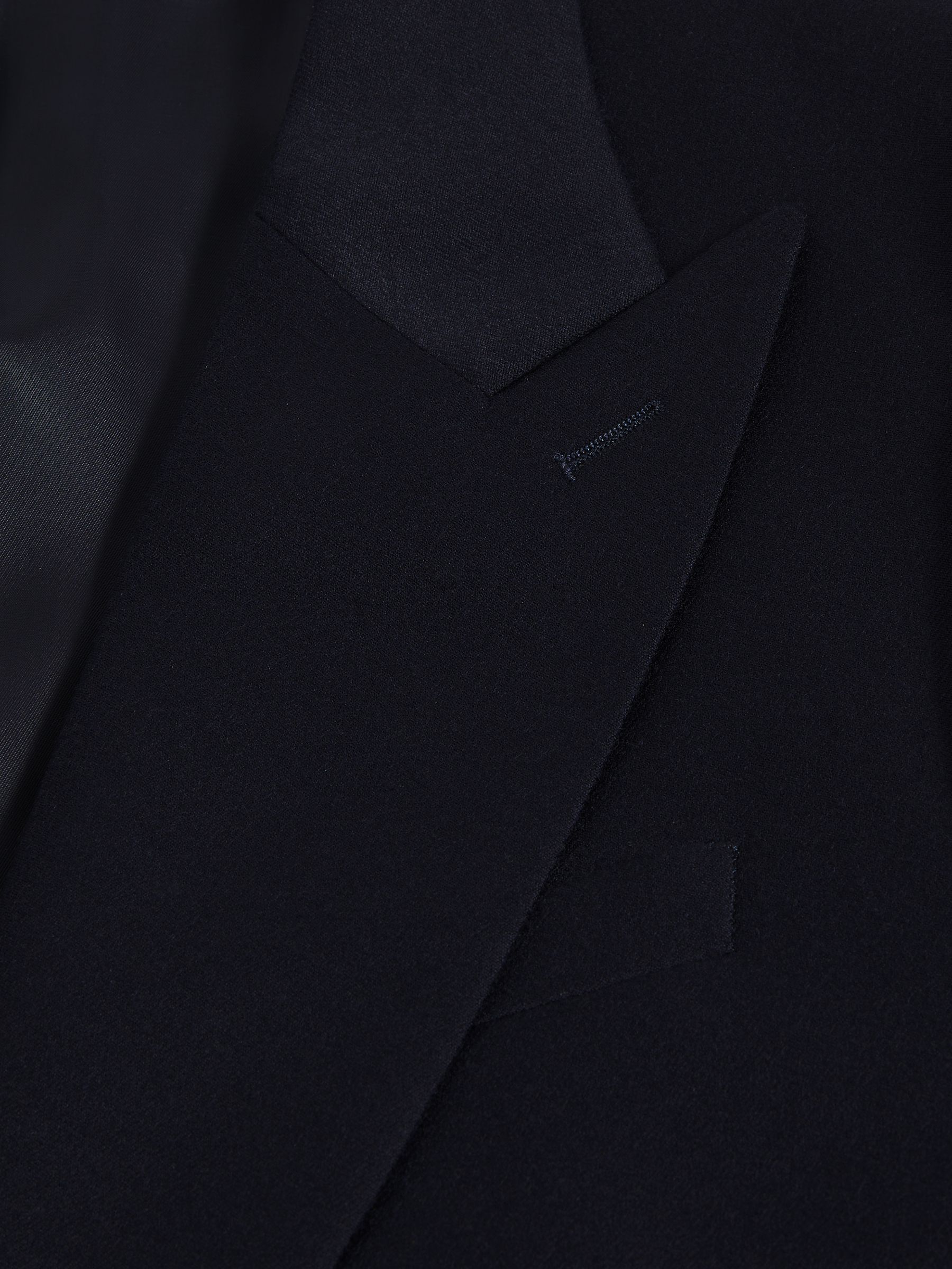 Belford Navy Double Breasted Wool Blend Slim Fit Blazer - Image 8 of 11