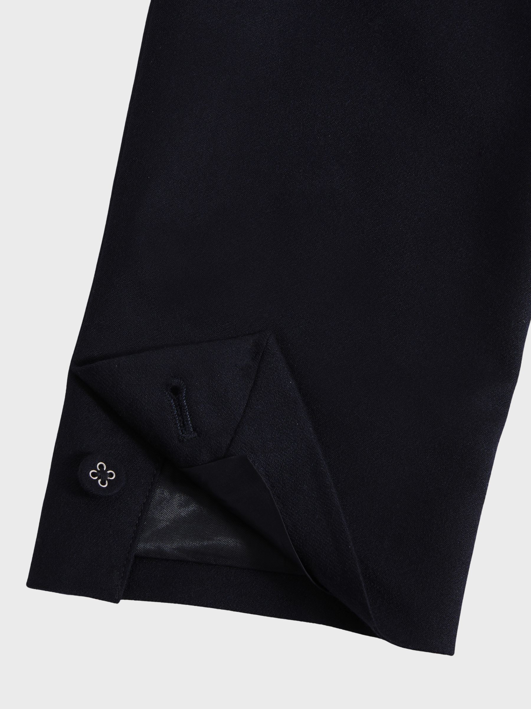 Belford Navy Double Breasted Wool Blend Slim Fit Blazer - Image 9 of 11