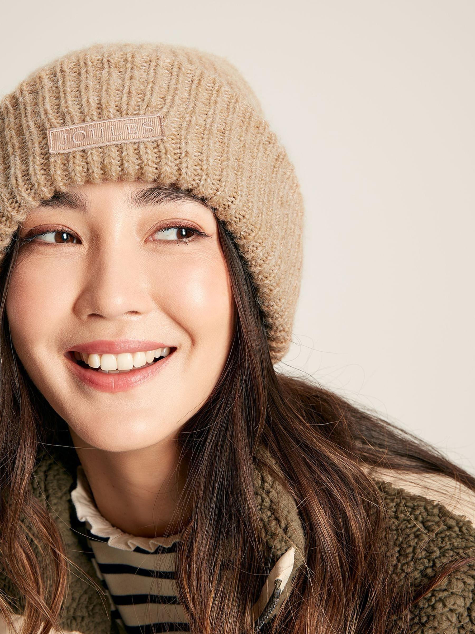 Eloise Oat Oversized Knitted Beanie Hat - Image 1 of 5