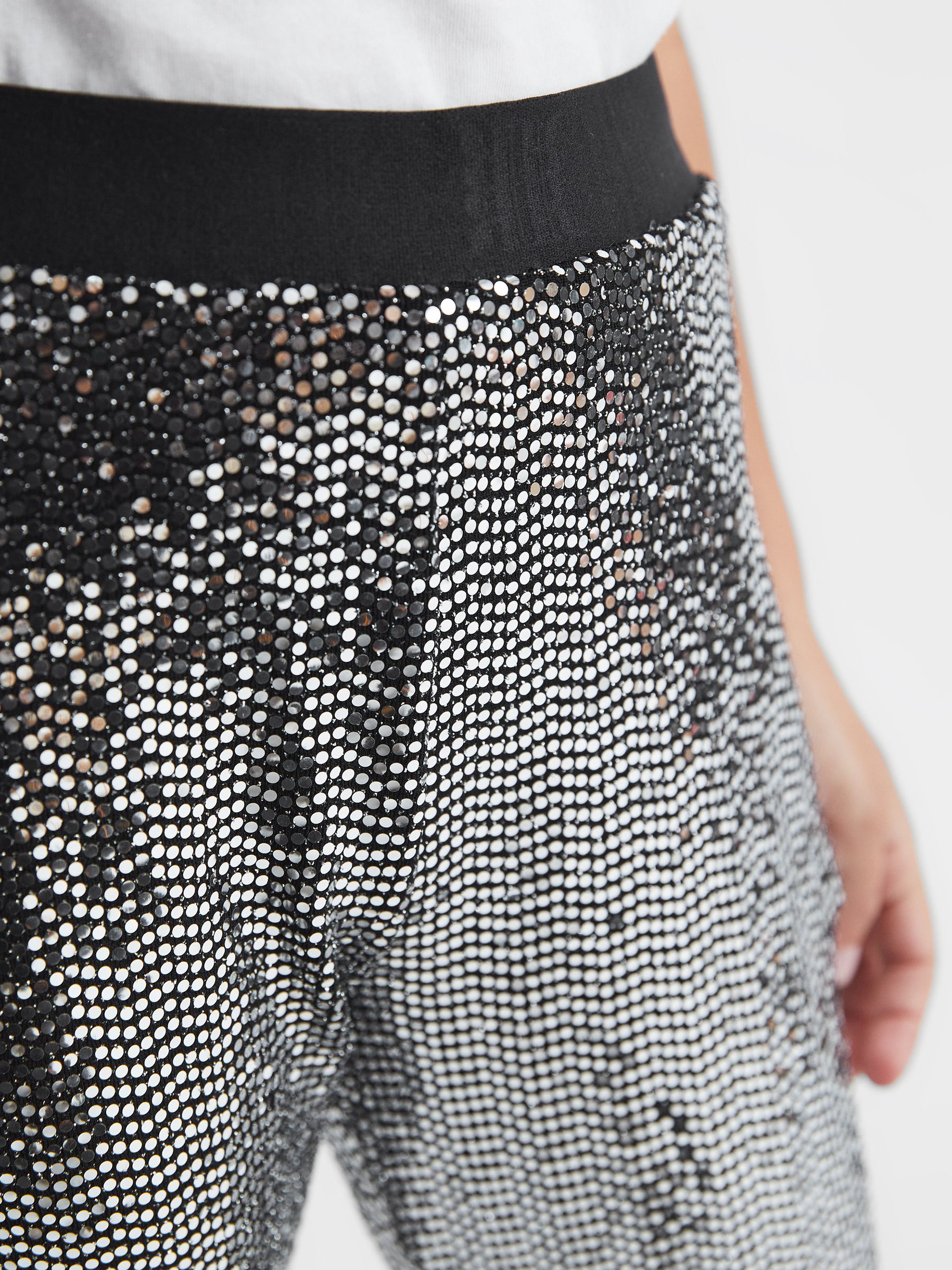 Senior Sequin Flare Occasion Trousers in Silver - Image 4 of 7