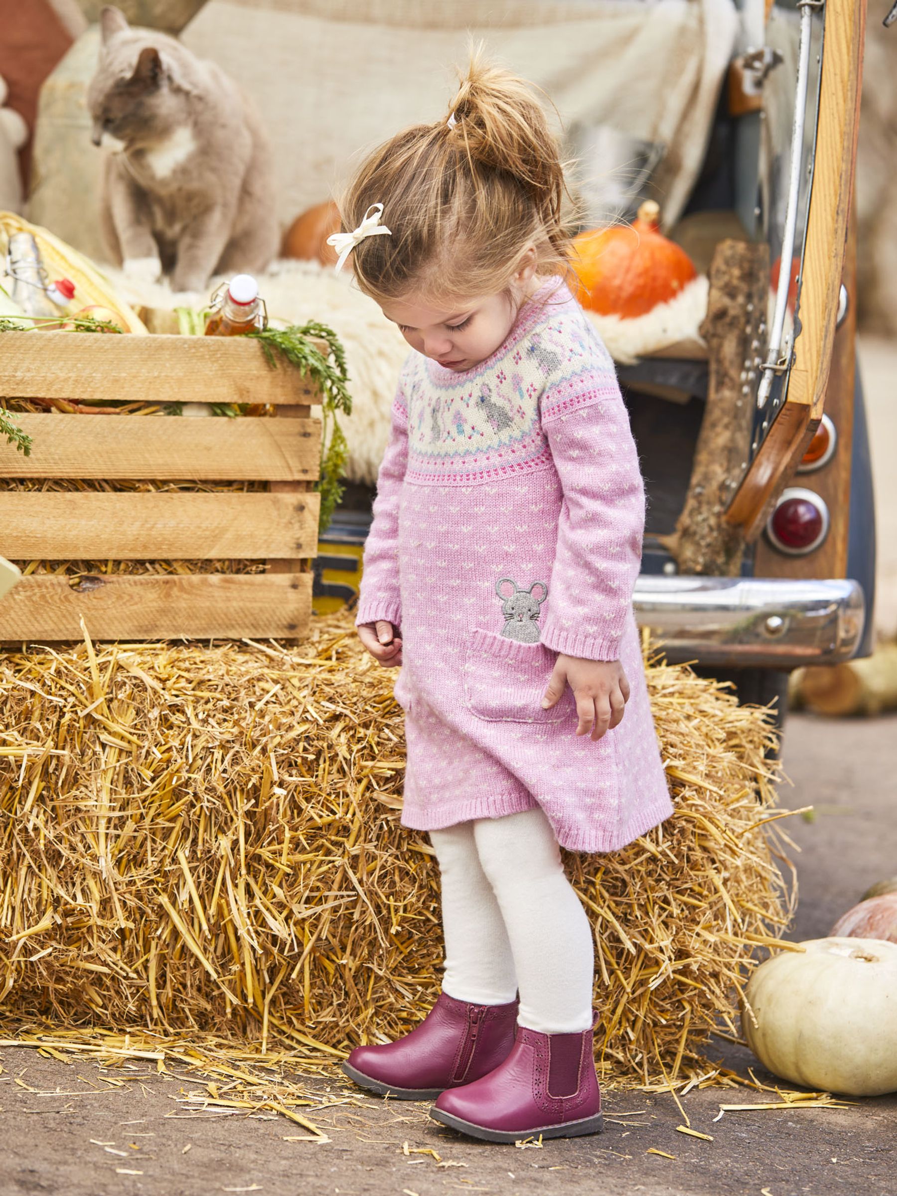 Pink Mouse Fair Isle Pattern Knitted Dress - Image 1 of 4