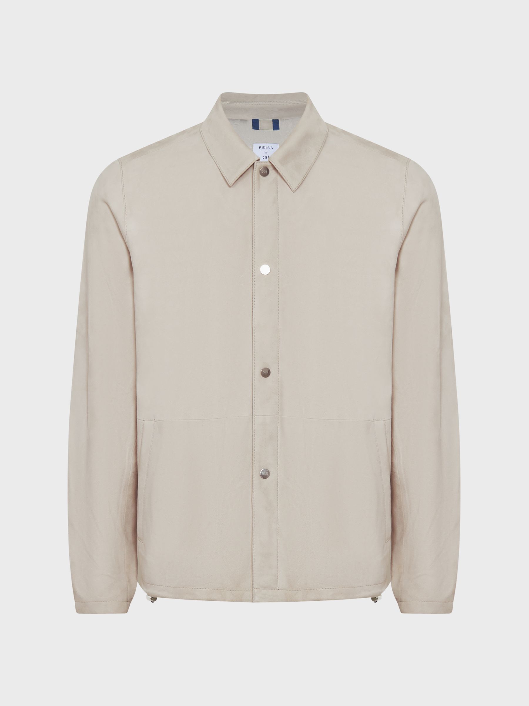 Reiss Che Suede Coach Jacket in Off White | REISS