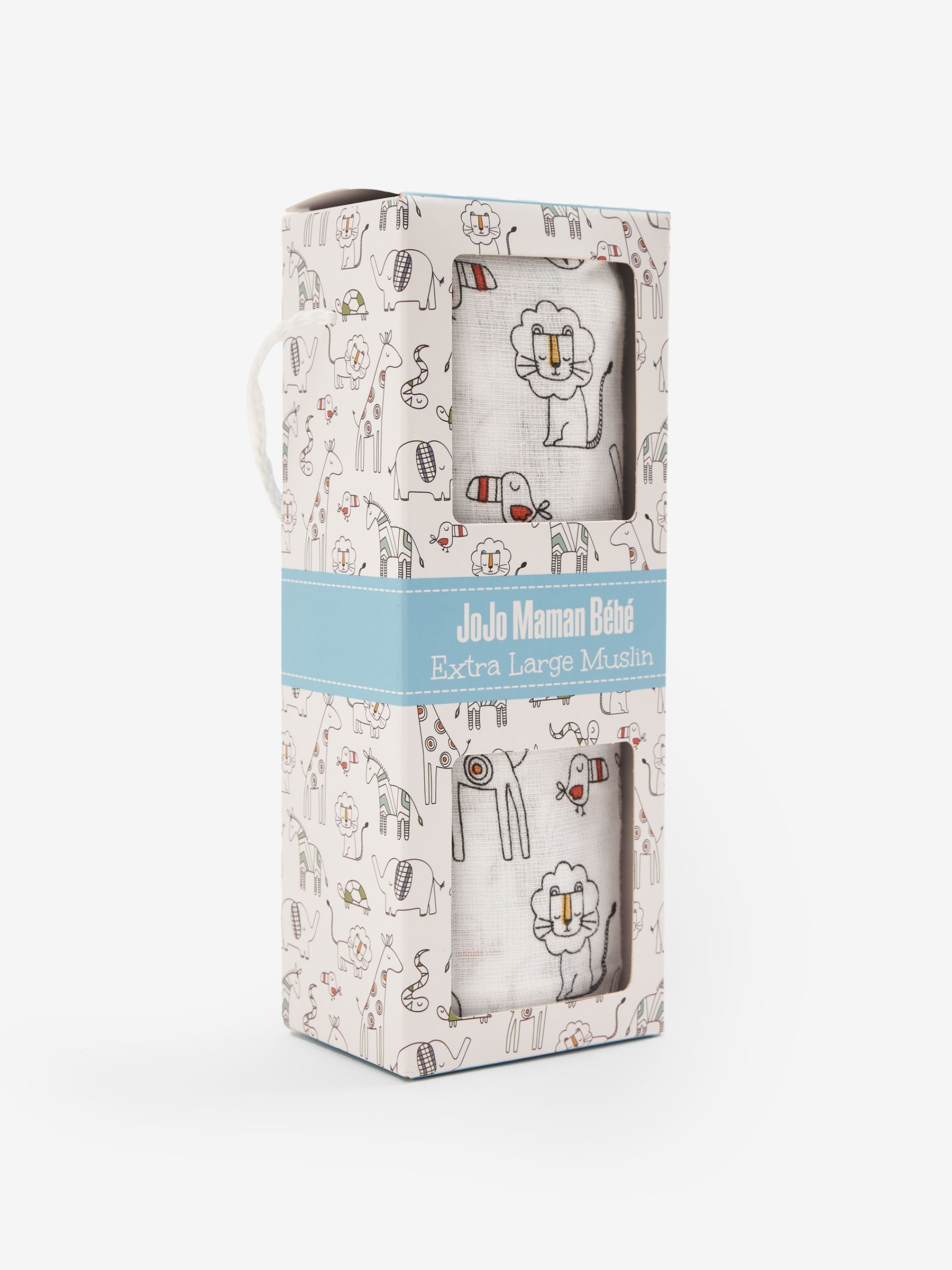 Extra Large Delicate Safari Print Muslin in White - Image 1 of 2