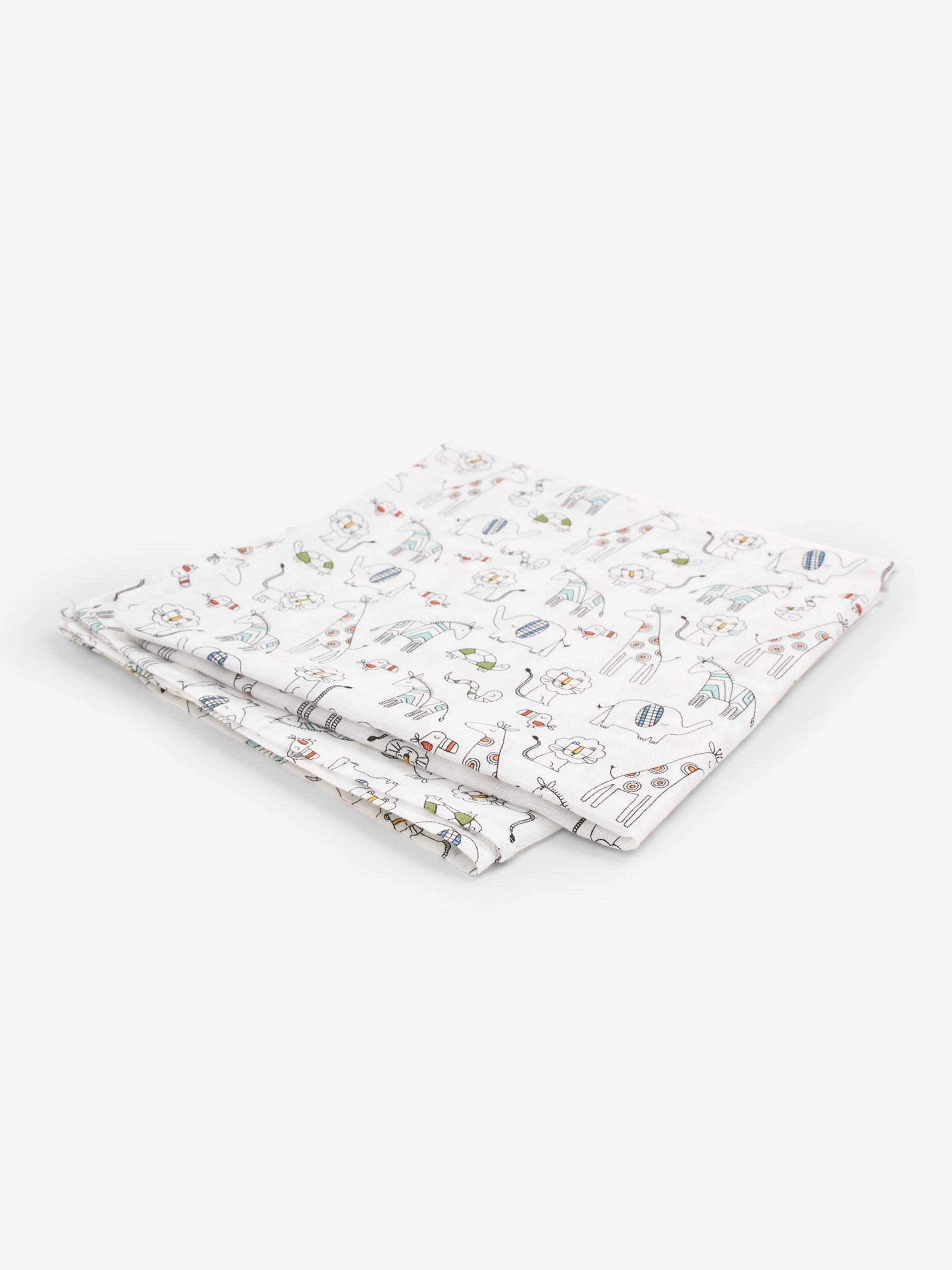 Extra Large Delicate Safari Print Muslin in White - Image 2 of 2