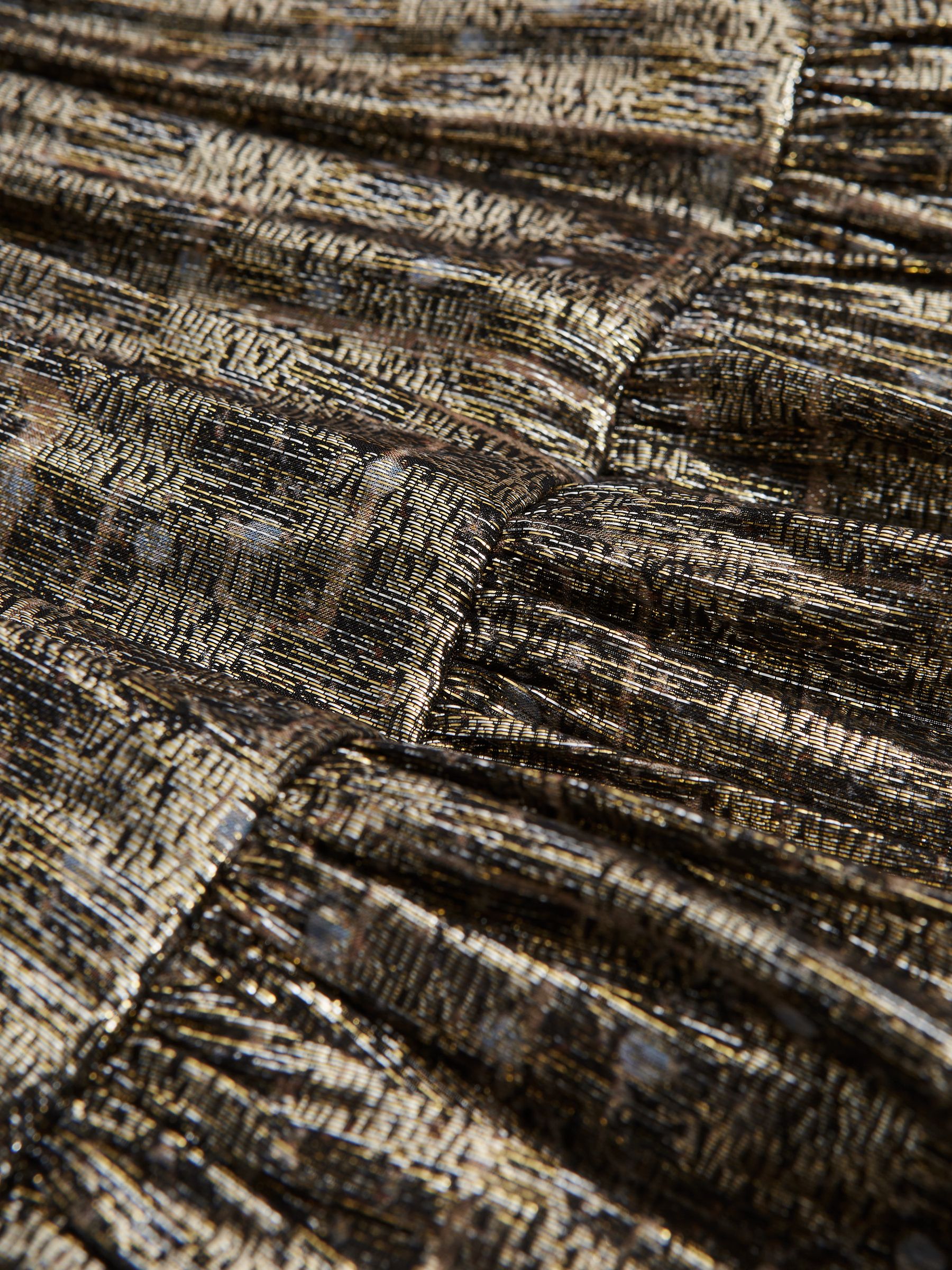 Junior Metallic Tiered Smock Dress in Gold - Image 8 of 8