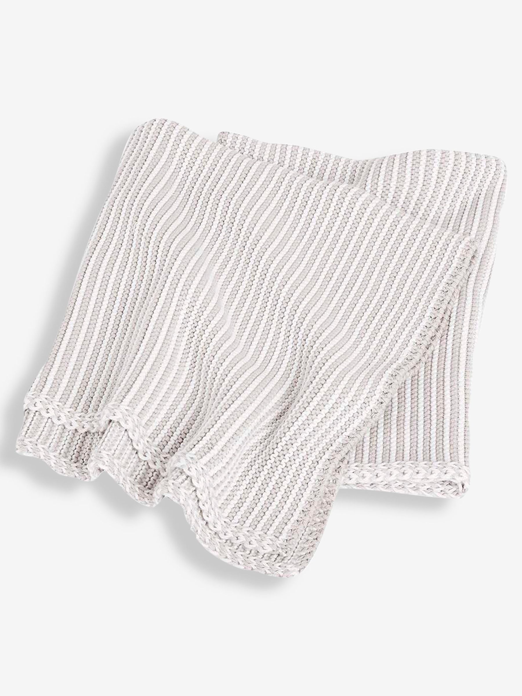 Knitted Stripe Blanket in Grey - Image 1 of 2