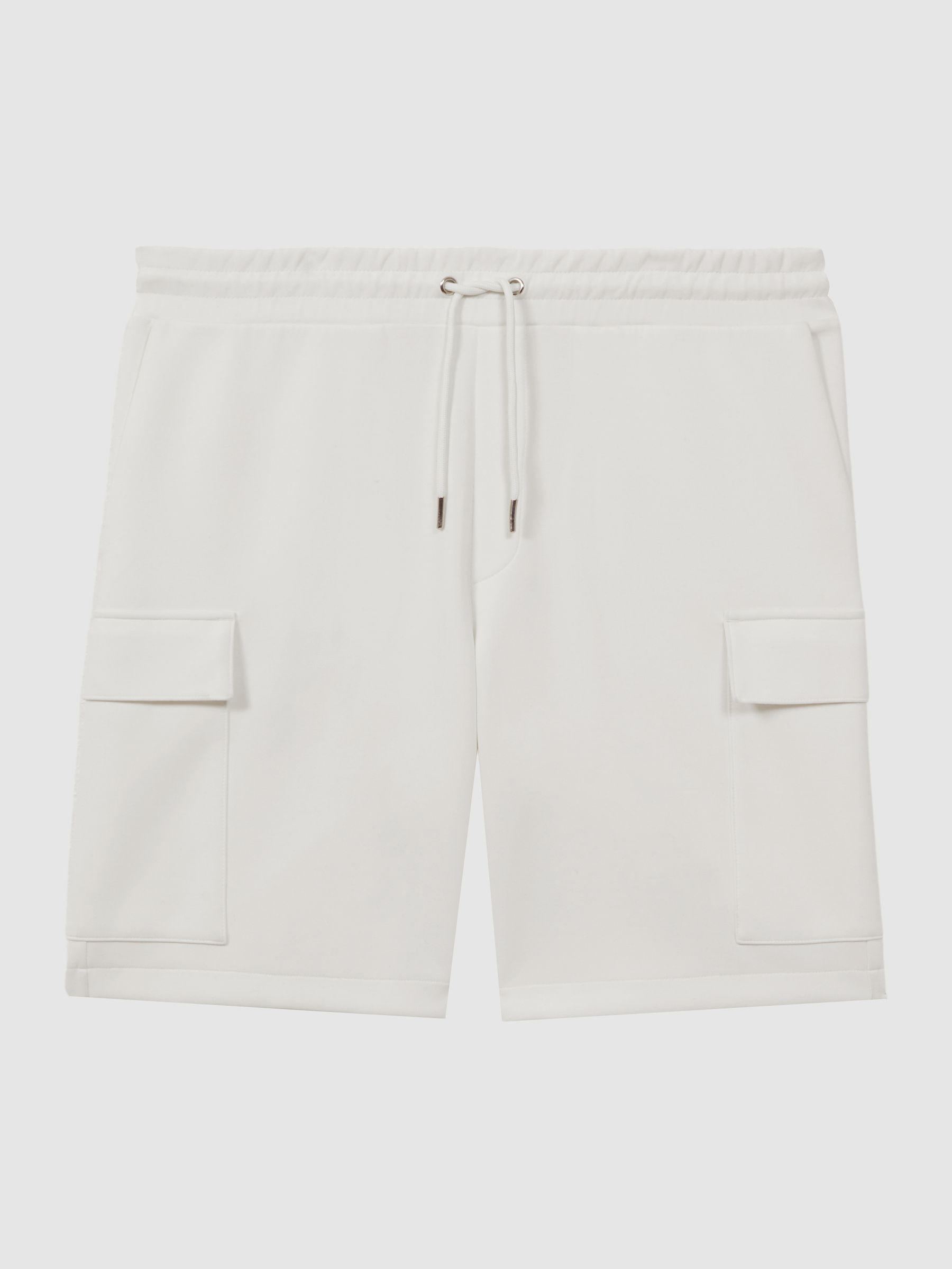 Interlock Jersey Cargo Shorts in White - Image 2 of 4