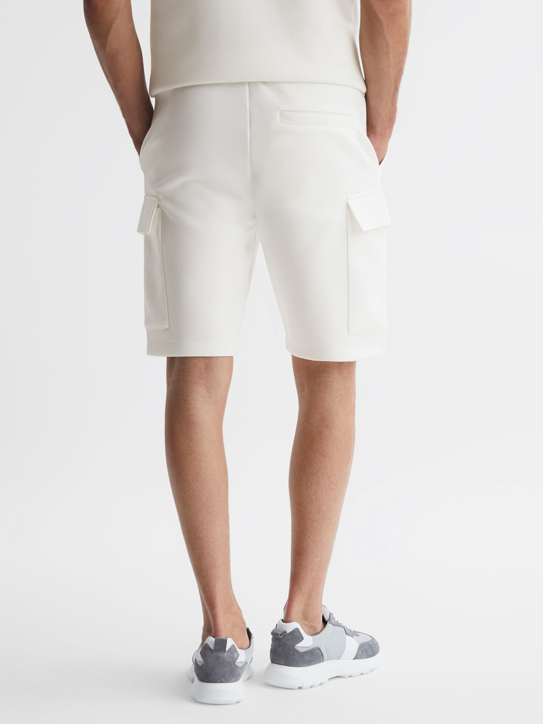 Interlock Jersey Cargo Shorts in White - Image 4 of 4