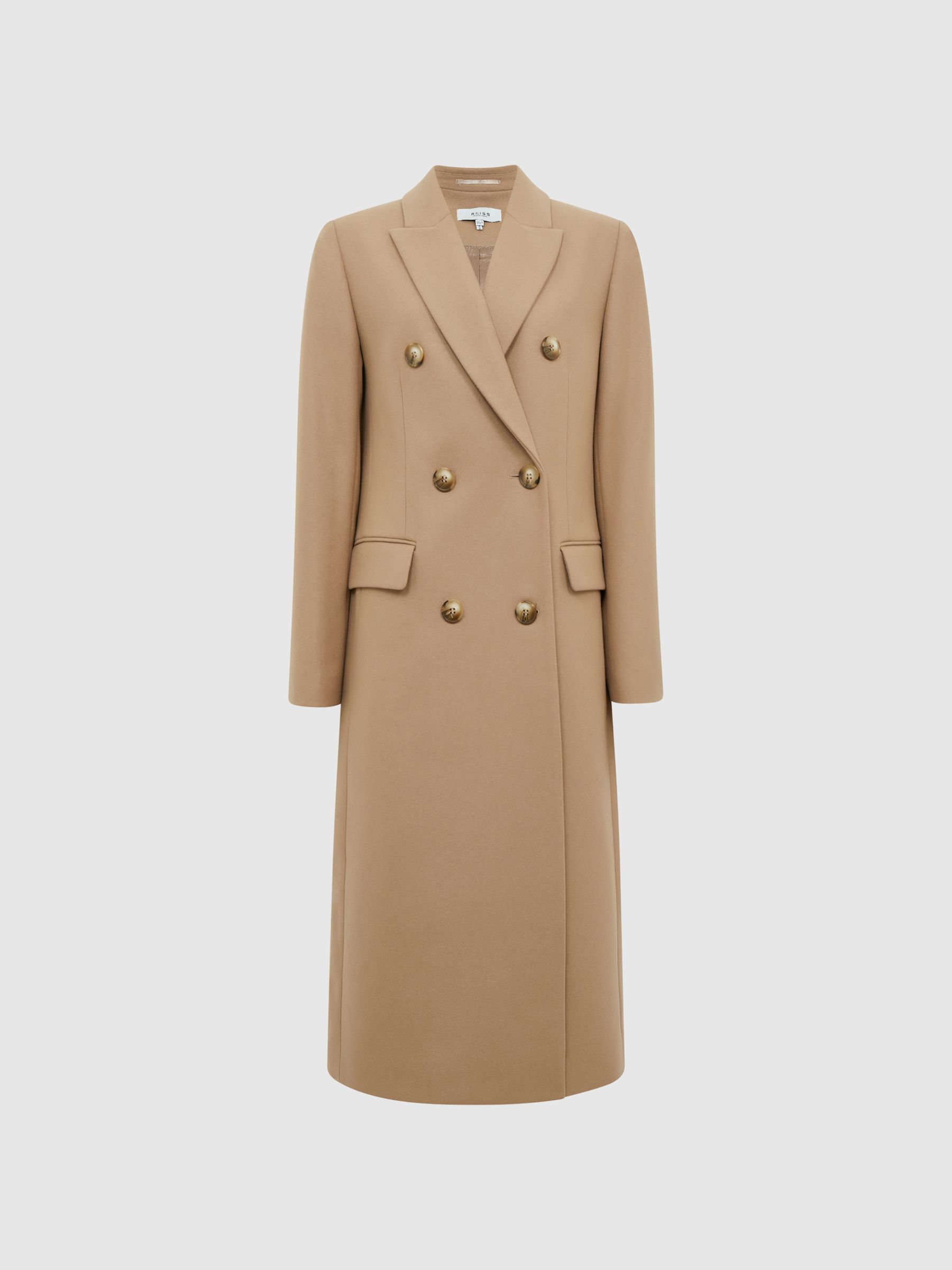 Longline Double Breasted Formal Coat in Neutral - Image 2 of 8