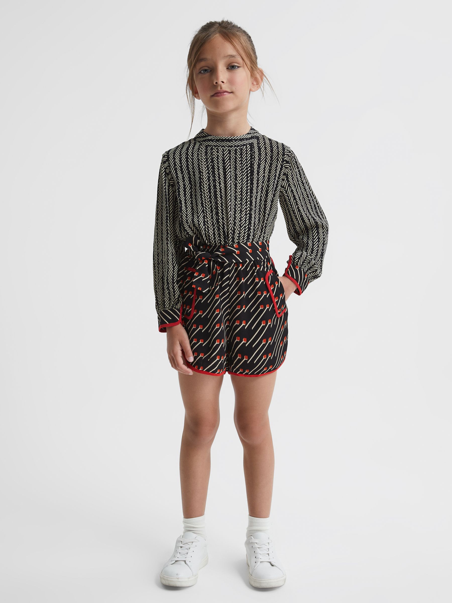 Junior Printed Playsuit in Black/Red - Image 3 of 8