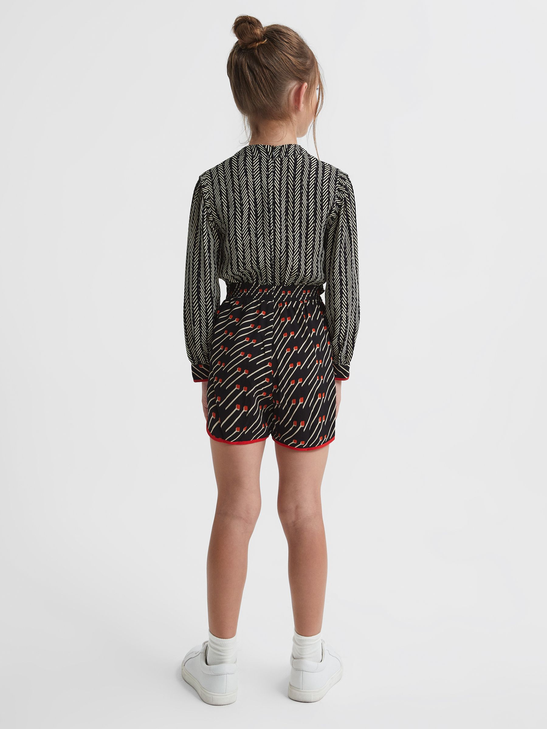 Junior Printed Playsuit in Black/Red - Image 5 of 8