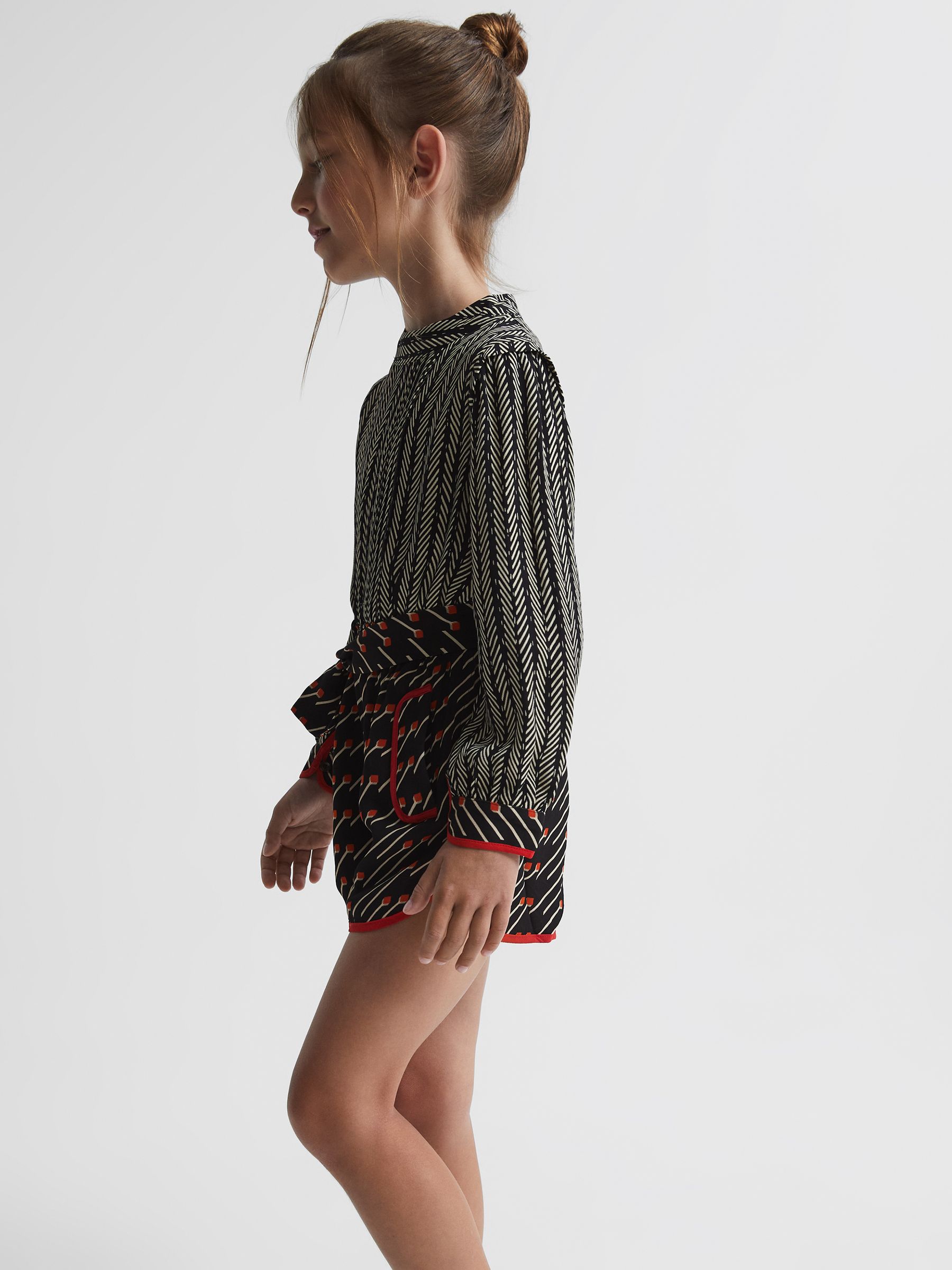 Junior Printed Playsuit in Black/Red - Image 6 of 8