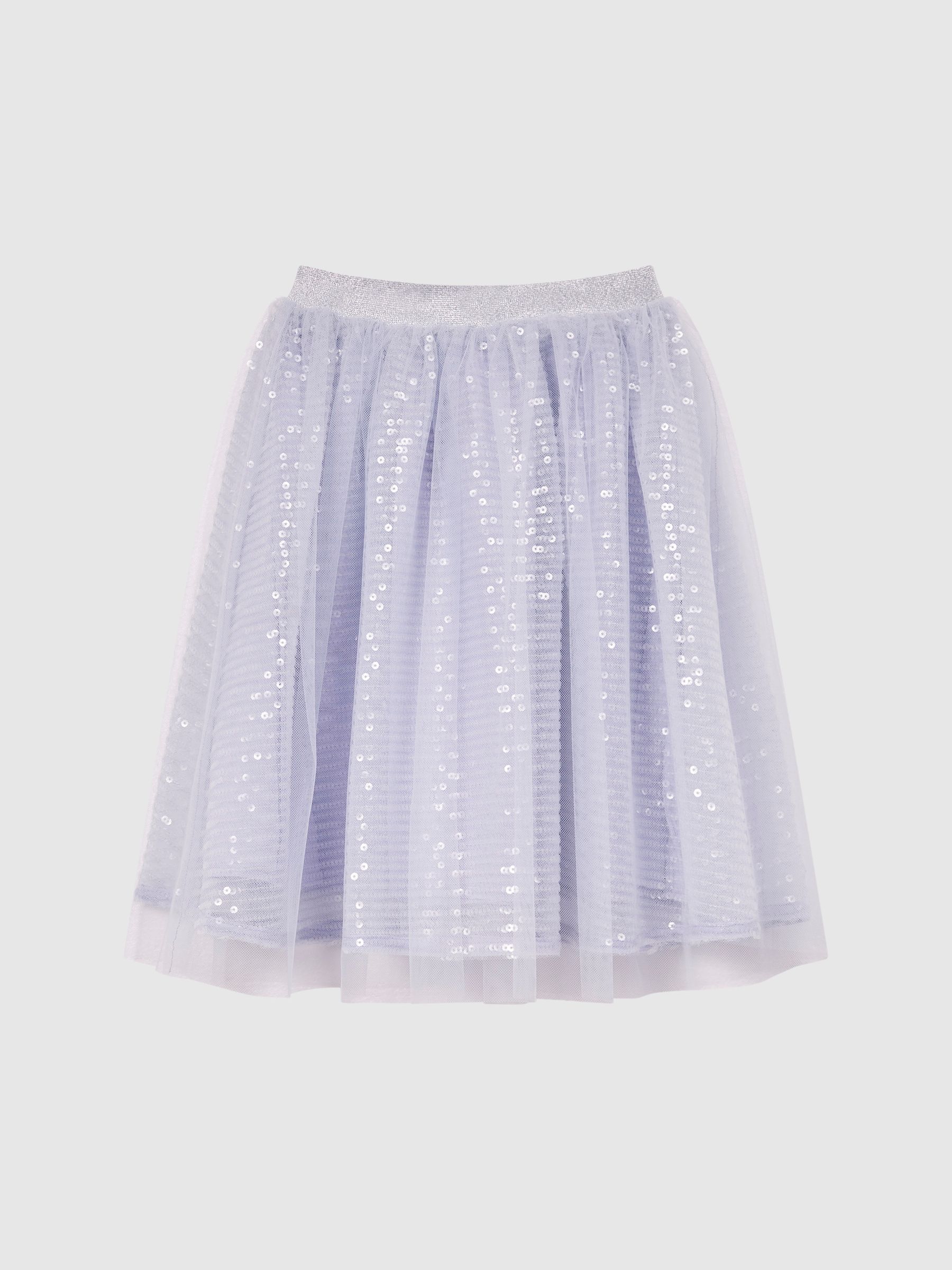 9-12 yrs Sequin Midi Skirt in Lilac - Image 2 of 6