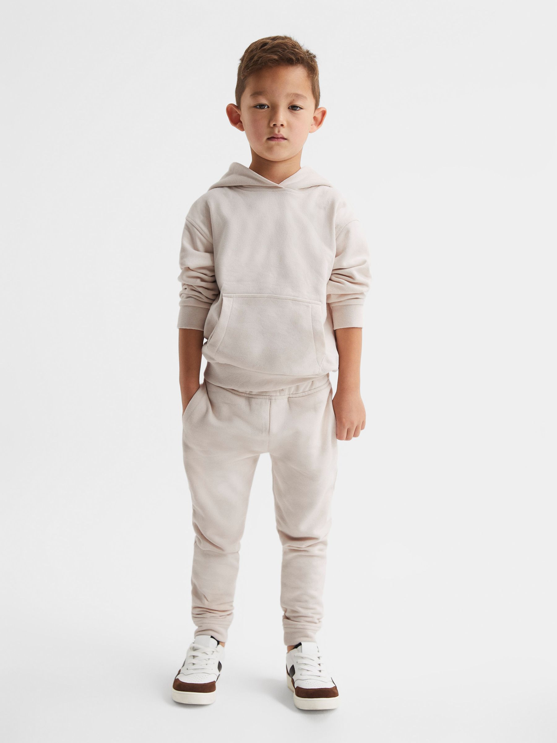 Oversized Cotton Jersey Hoodie in Cream - Image 7 of 9