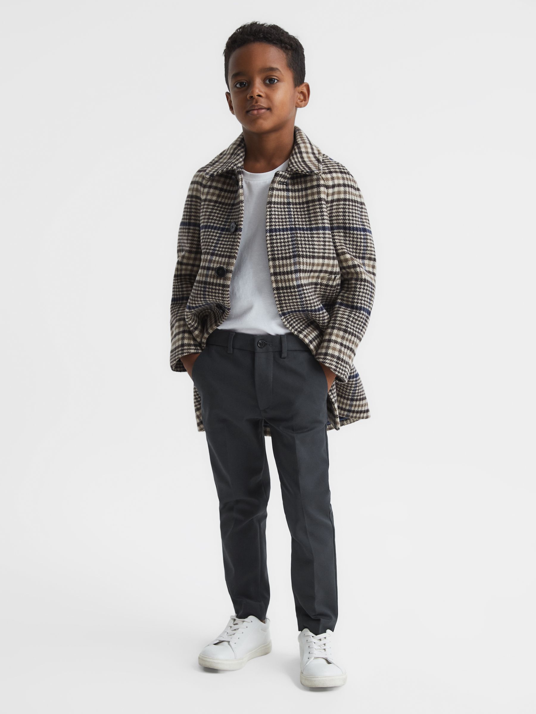 9-12 yrs Slim Fit Chinos in Steel Blue - Image 1 of 8