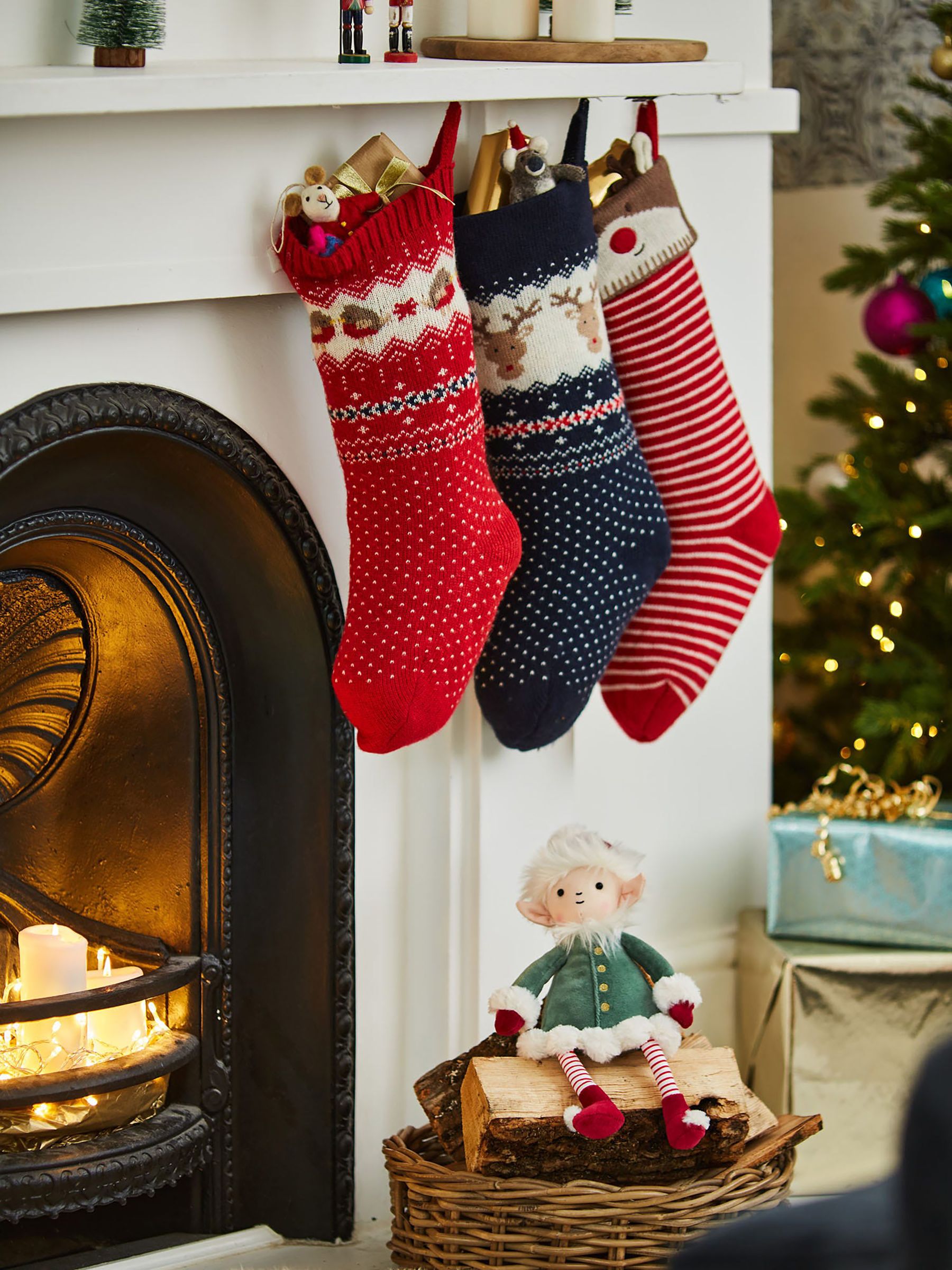 Red Robin Knitted Christmas Stocking - Image 1 of 3